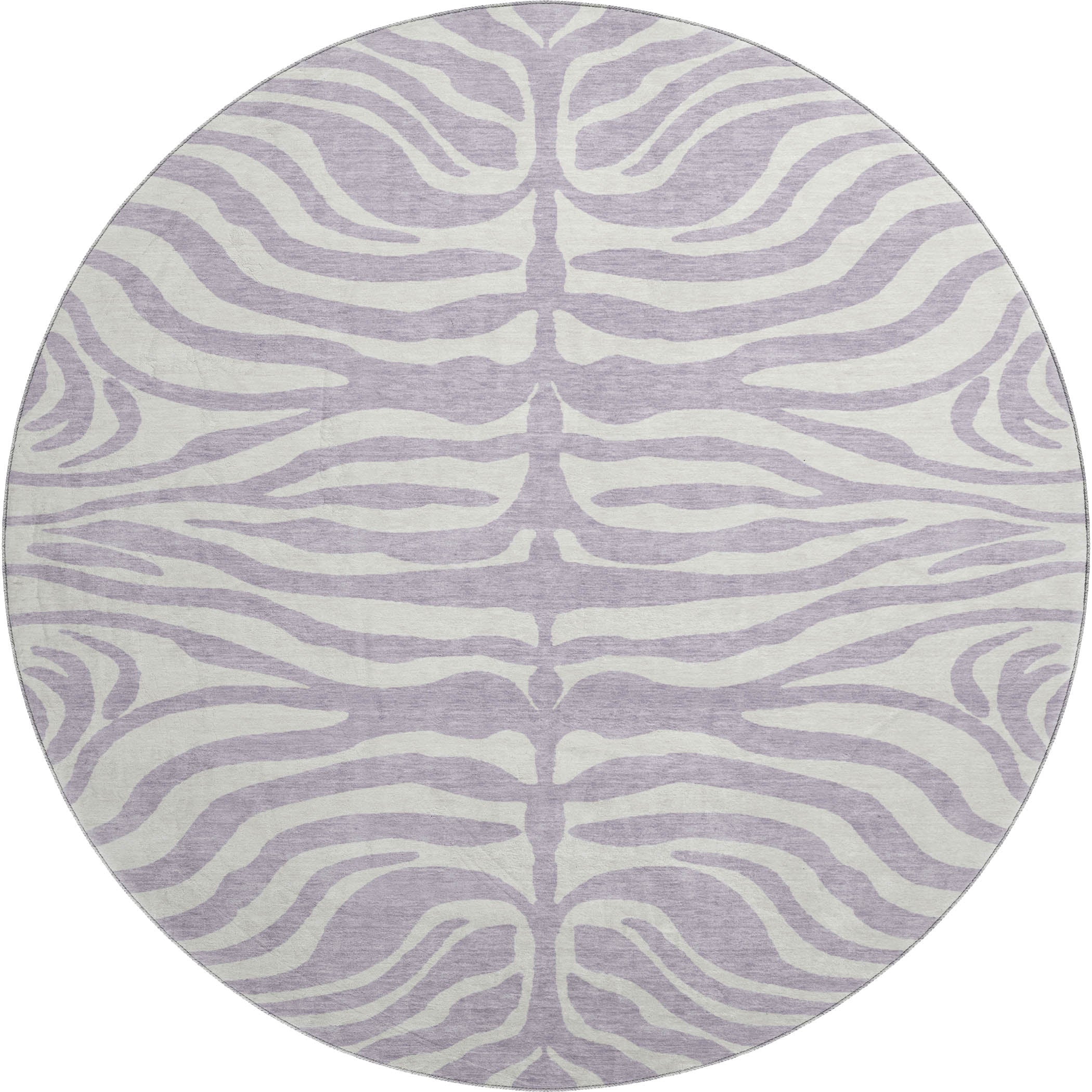 Dubrovnik Machine Washable Transitional Lavender Purple Rug 8' x 8' #shape_Round