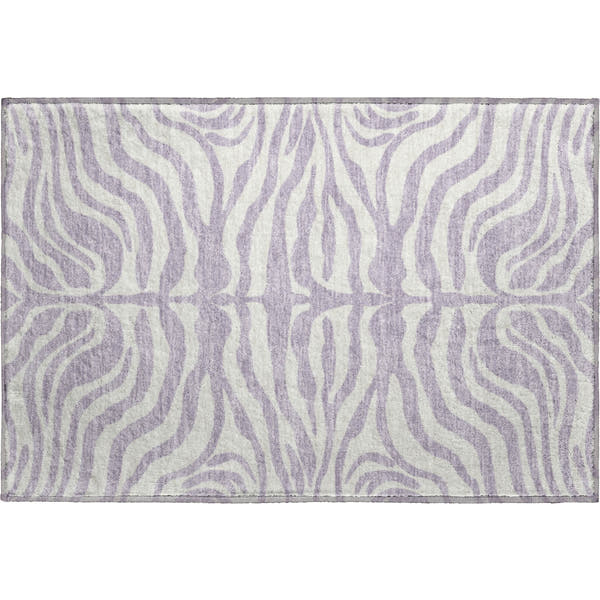 Dubrovnik Machine Washable Transitional Lavender Purple Rug 1'8" x 2'6"