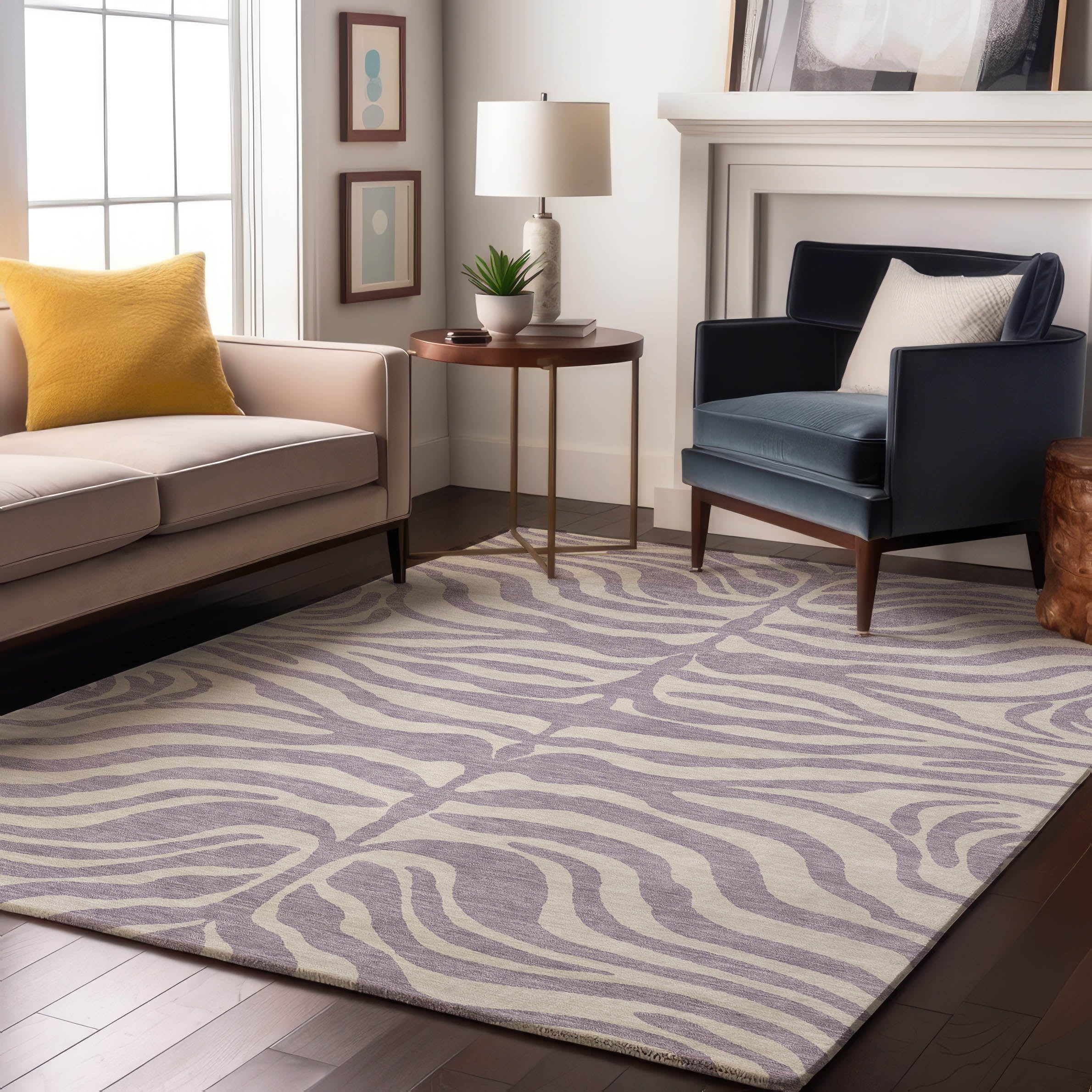 Dubrovnik Machine Washable Transitional Lavender Purple Rug 2'6" x 3'10" #shape_Rectangle