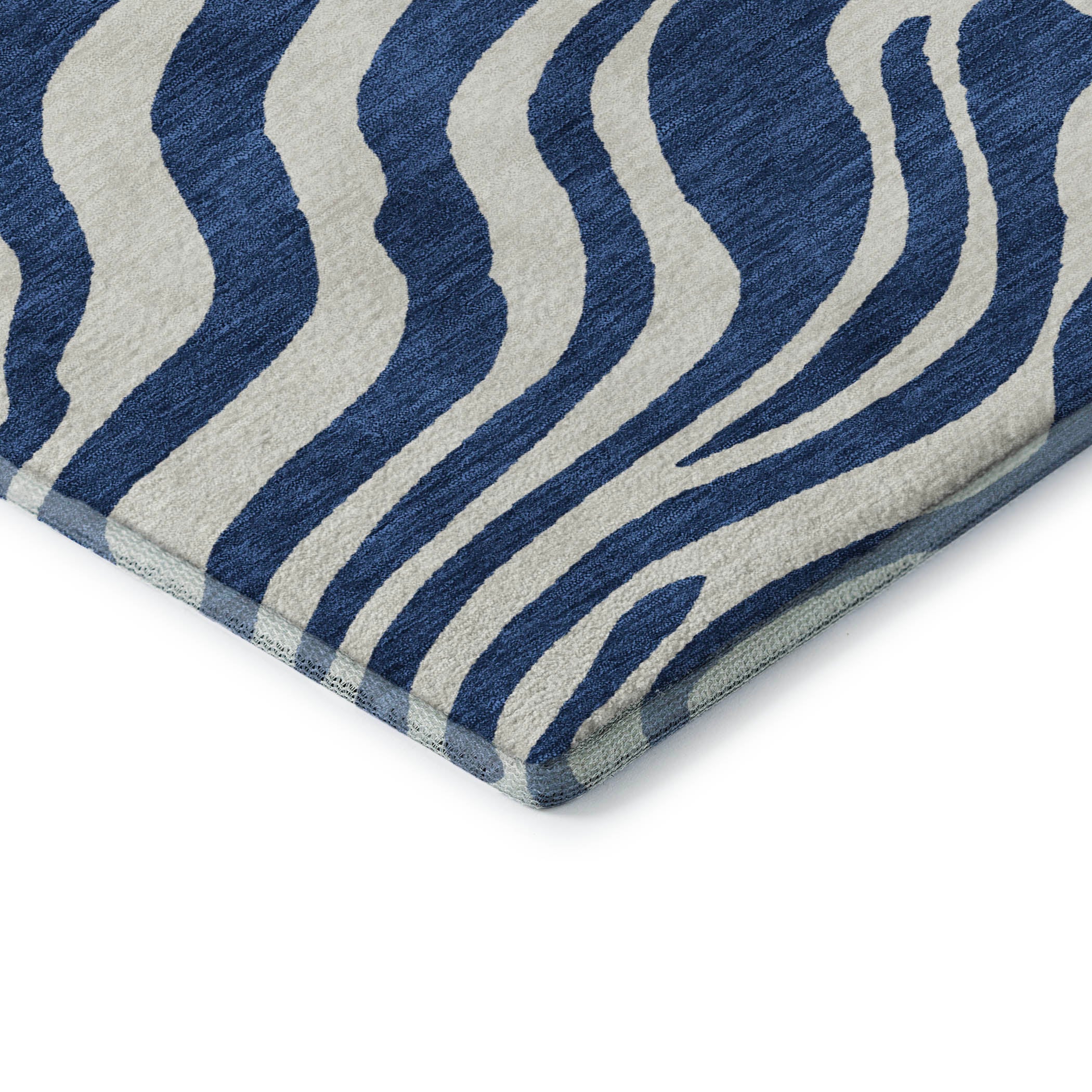 Dubrovnik Machine Washable Transitional Navy Blue Rug 1'8" x 2'6" #shape_Rectangle