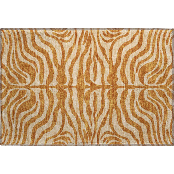 Dubrovnik Machine Washable Transitional Paprika Orange Rug 1'8" x 2'6"