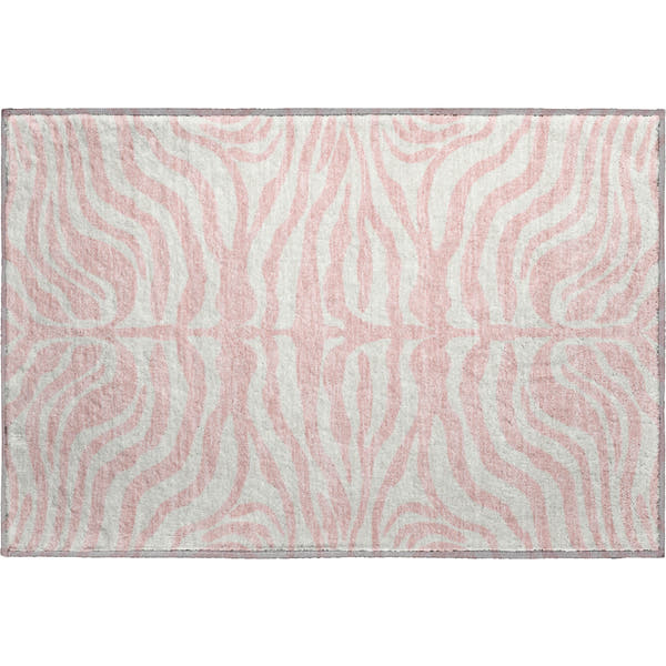 Dubrovnik Machine Washable Transitional Pink Rug 1'8" x 2'6"
