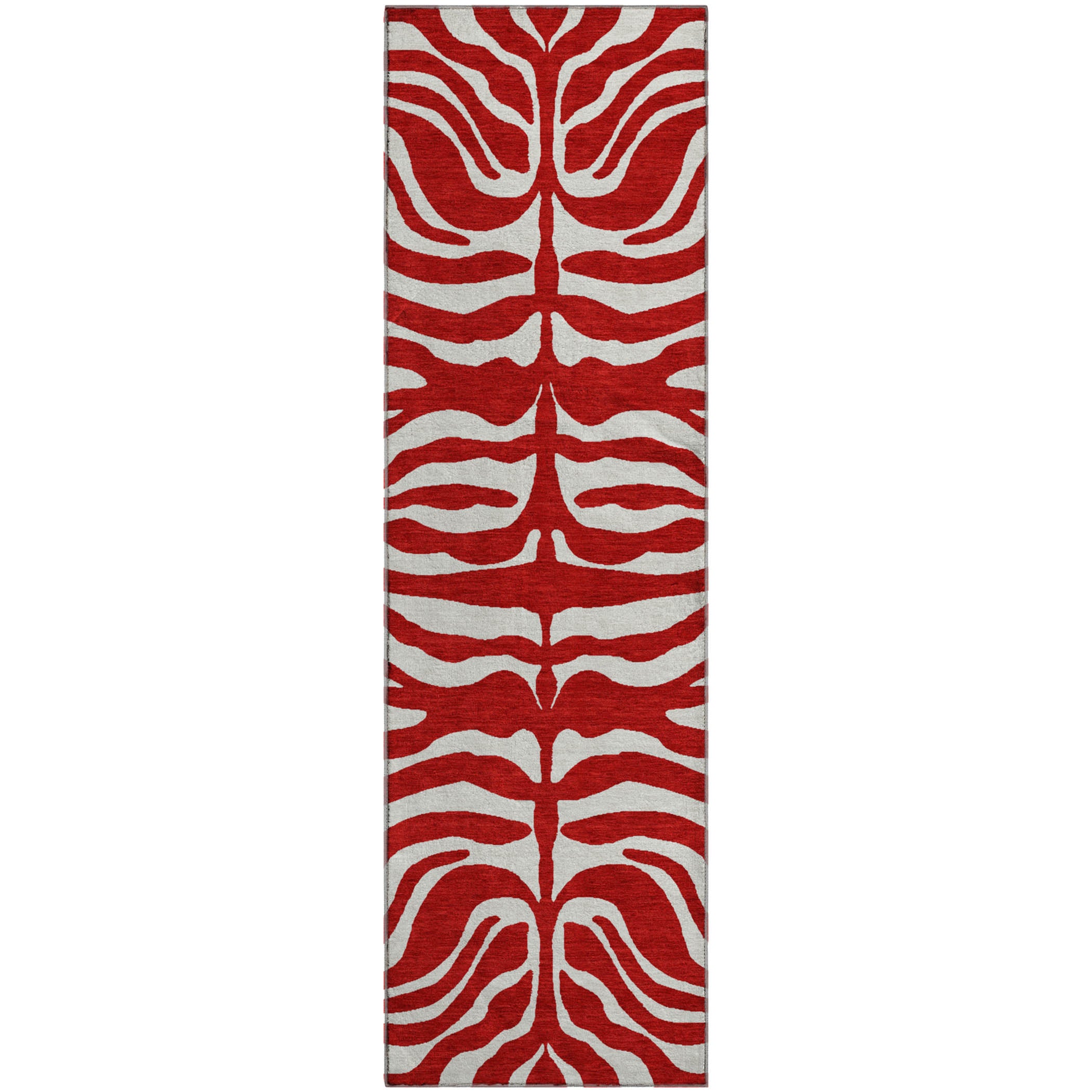 Dubrovnik Machine Washable Transitional Red Rug 2'3" x 7'6" #shape_Runner