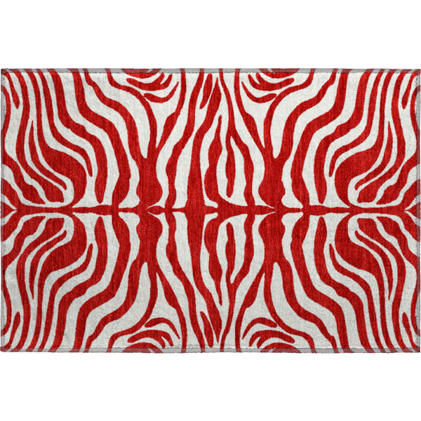 Dubrovnik Machine Washable Transitional Red Rug 1'8" x 2'6"