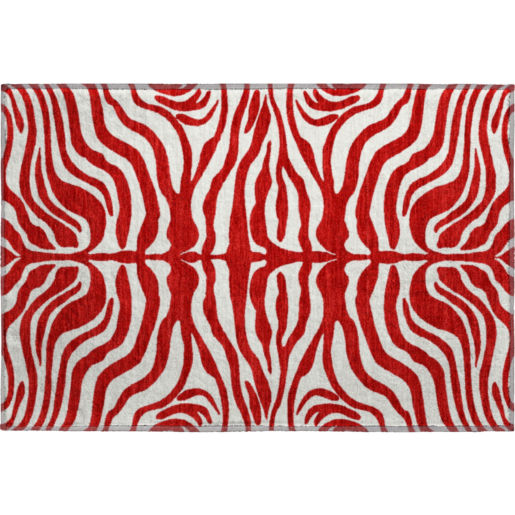 Dubrovnik Machine Washable Transitional Red Rug 1'8" x 2'6" #shape_Rectangle