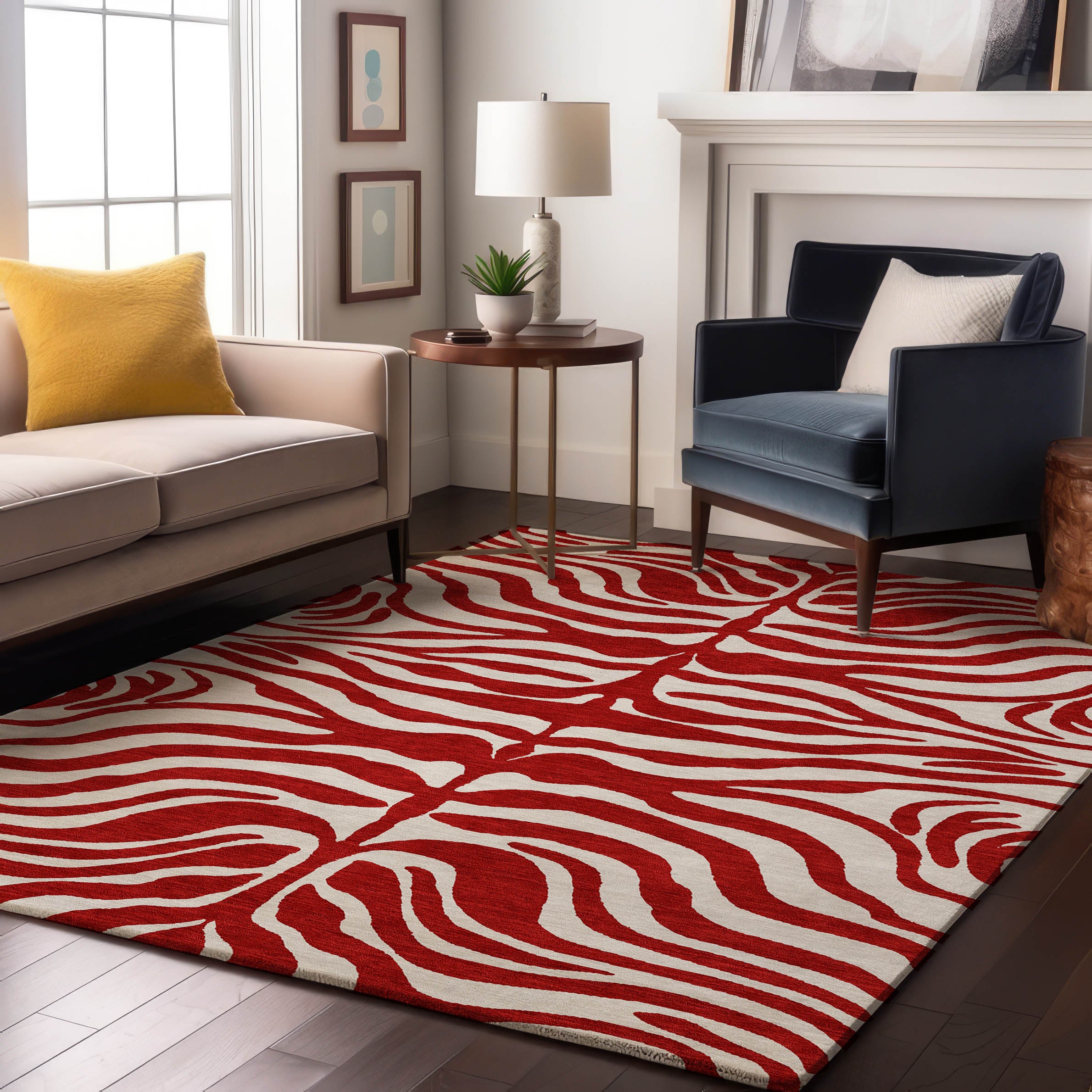 Dubrovnik Machine Washable Transitional Red Rug 2'6" x 3'10" #shape_Rectangle