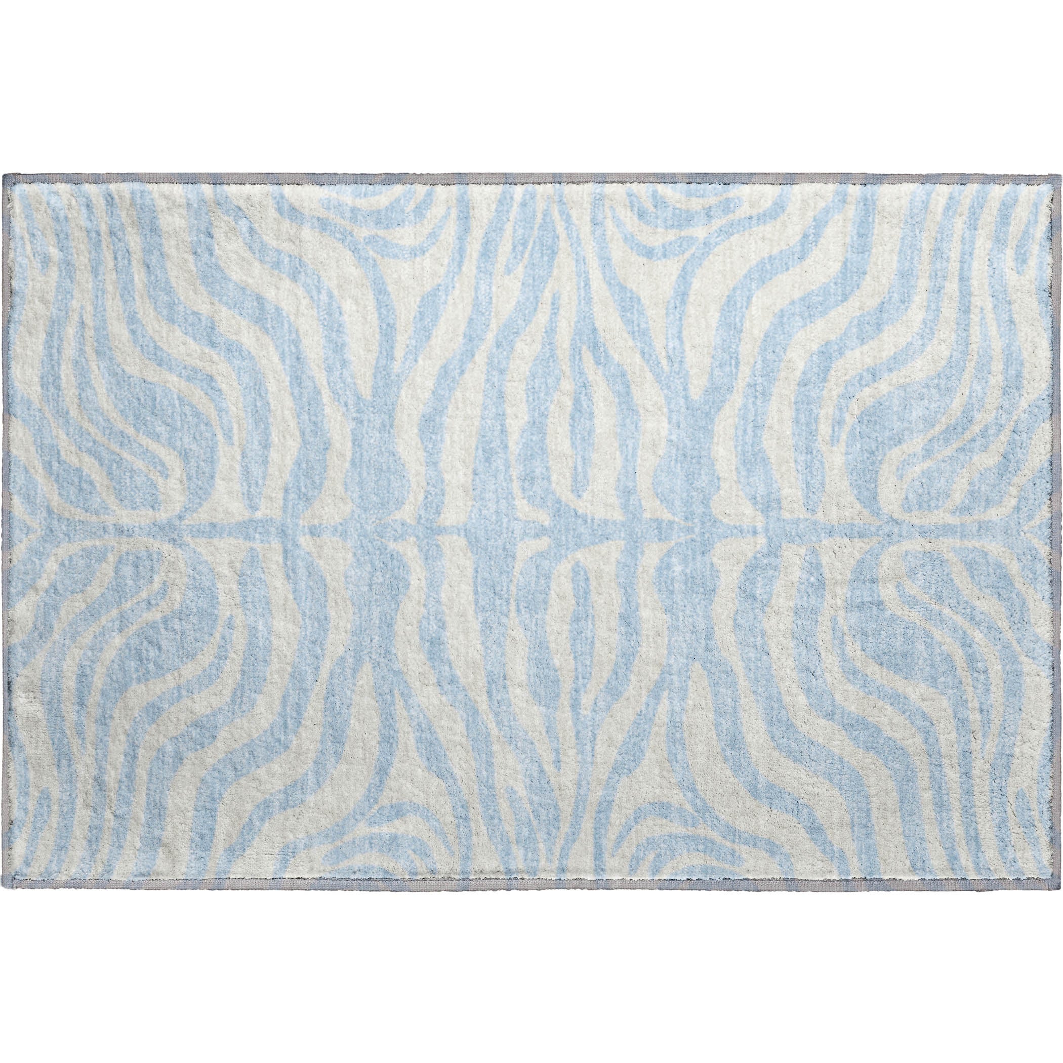 Dubrovnik Machine Washable Transitional Sky Blue Rug 1'8" x 2'6" #shape_Rectangle