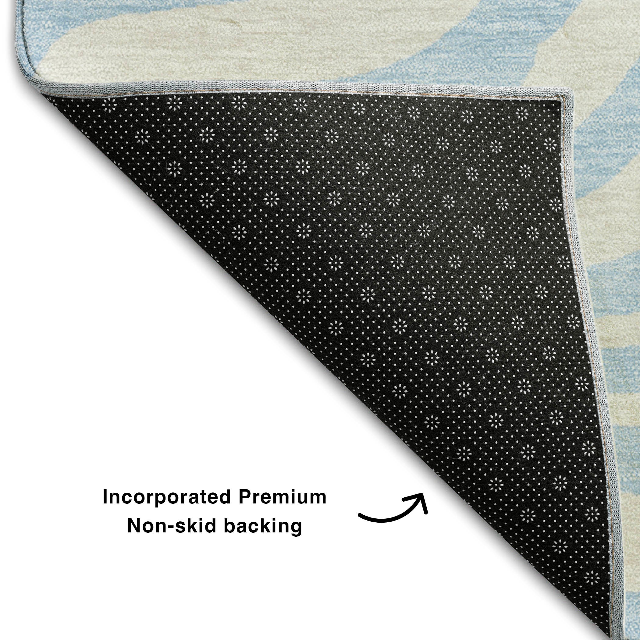 Dubrovnik Machine Washable Transitional Sky Blue Rug 1'8" x 2'6" #shape_Rectangle
