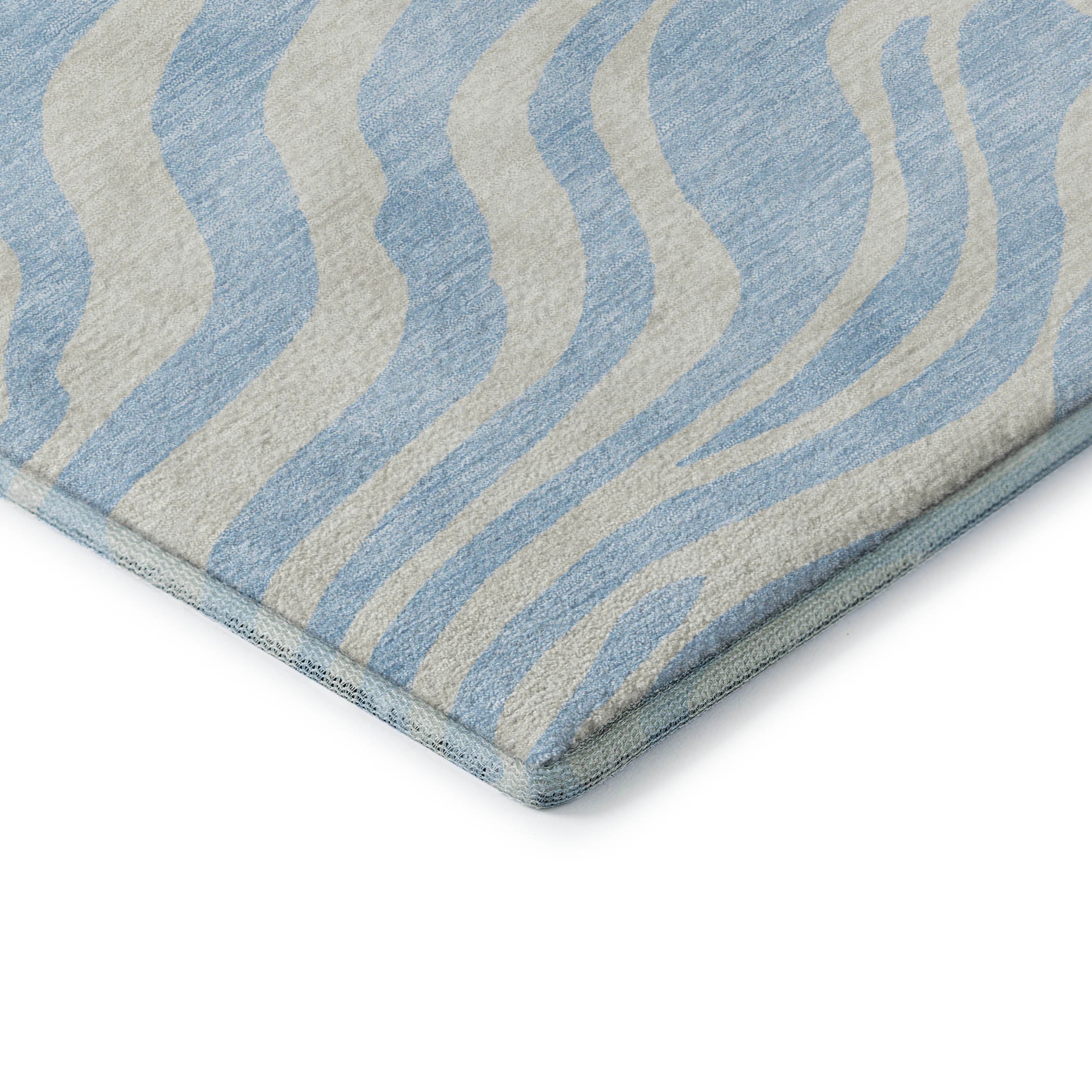 Dubrovnik Machine Washable Transitional Sky Blue Rug 1'8" x 2'6" #shape_Rectangle