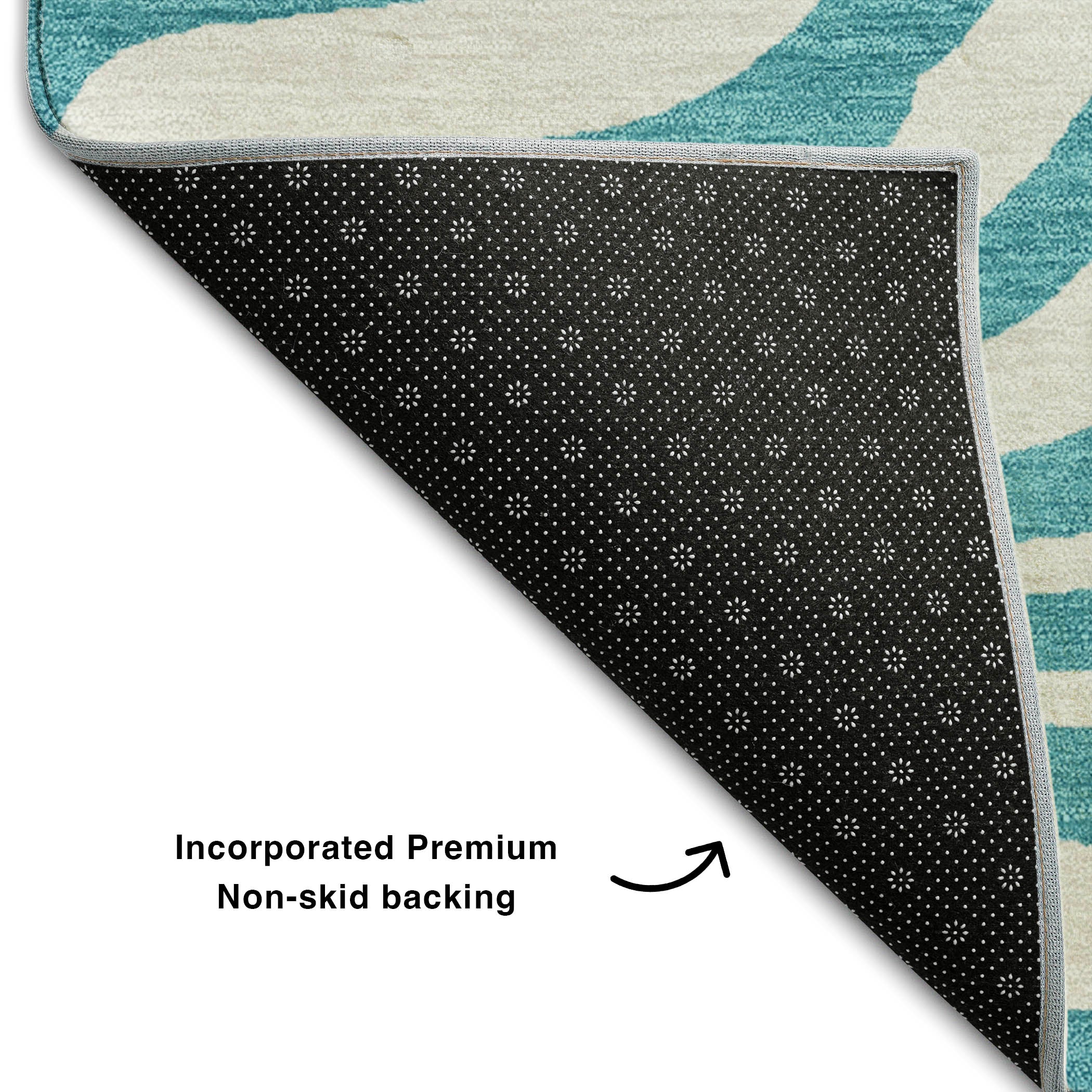 Dubrovnik Machine Washable Transitional Teal Rug 1'8" x 2'6" #shape_Rectangle