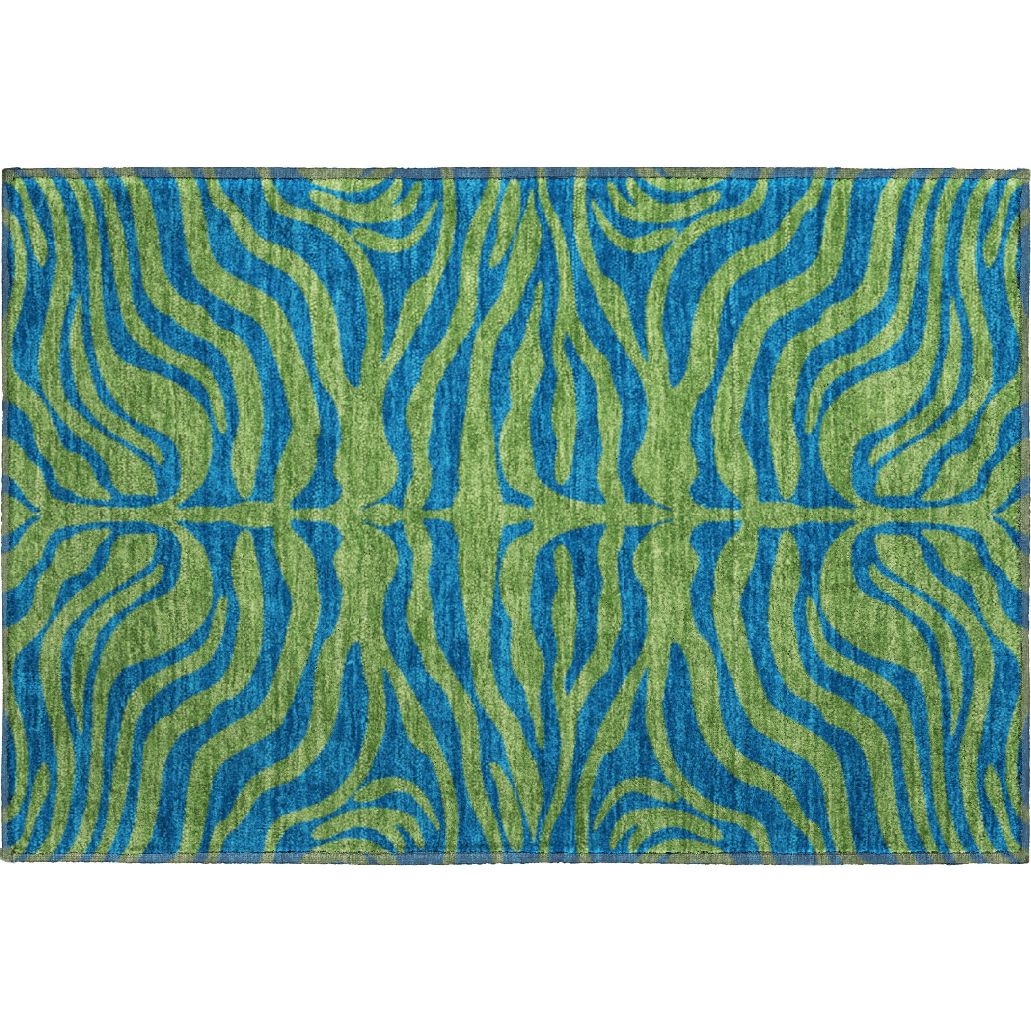 Reykjavik Machine Washable Transitional Green Rug 1'8" x 2'6" #shape_Rectangle