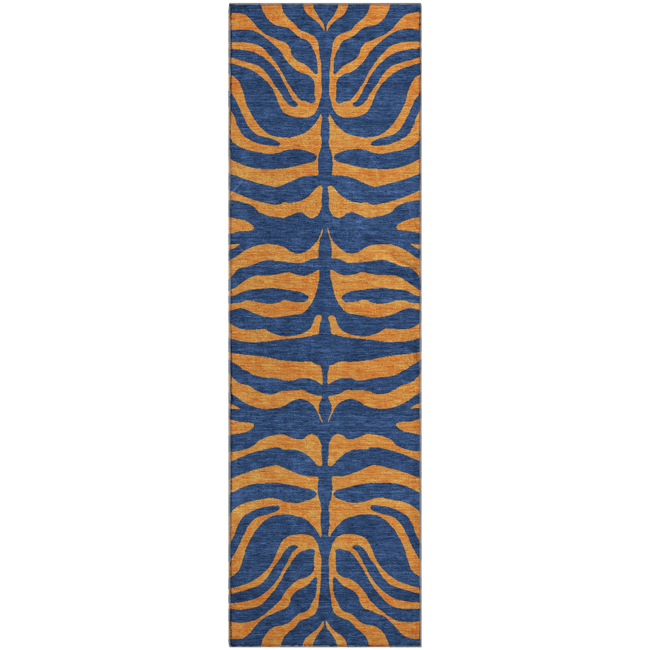 Reykjavik Machine Washable Transitional Navy Blue Rug 2'3" x 7'6" #shape_Runner