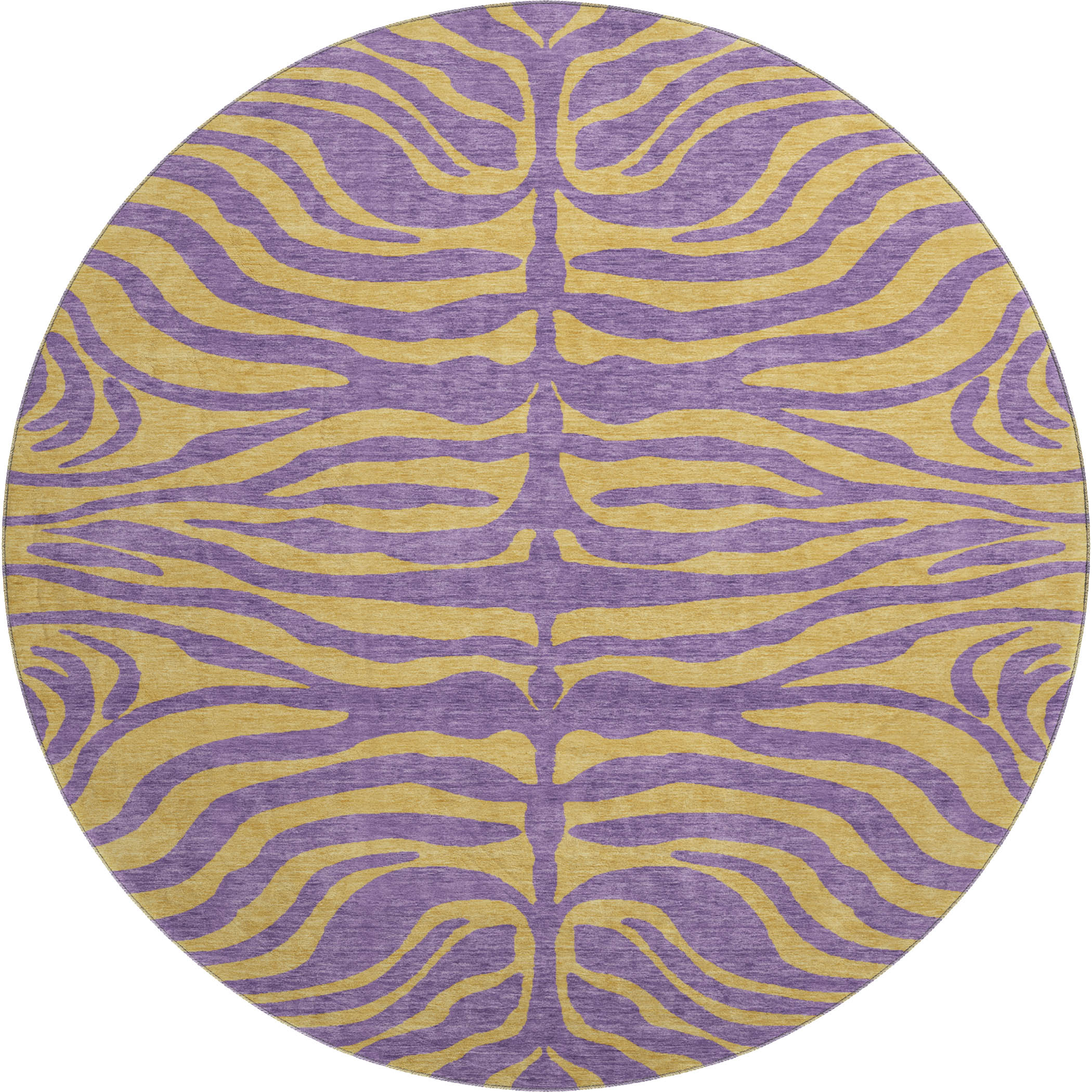 Reykjavik Machine Washable Transitional Purple Rug 8' x 8' #shape_Round