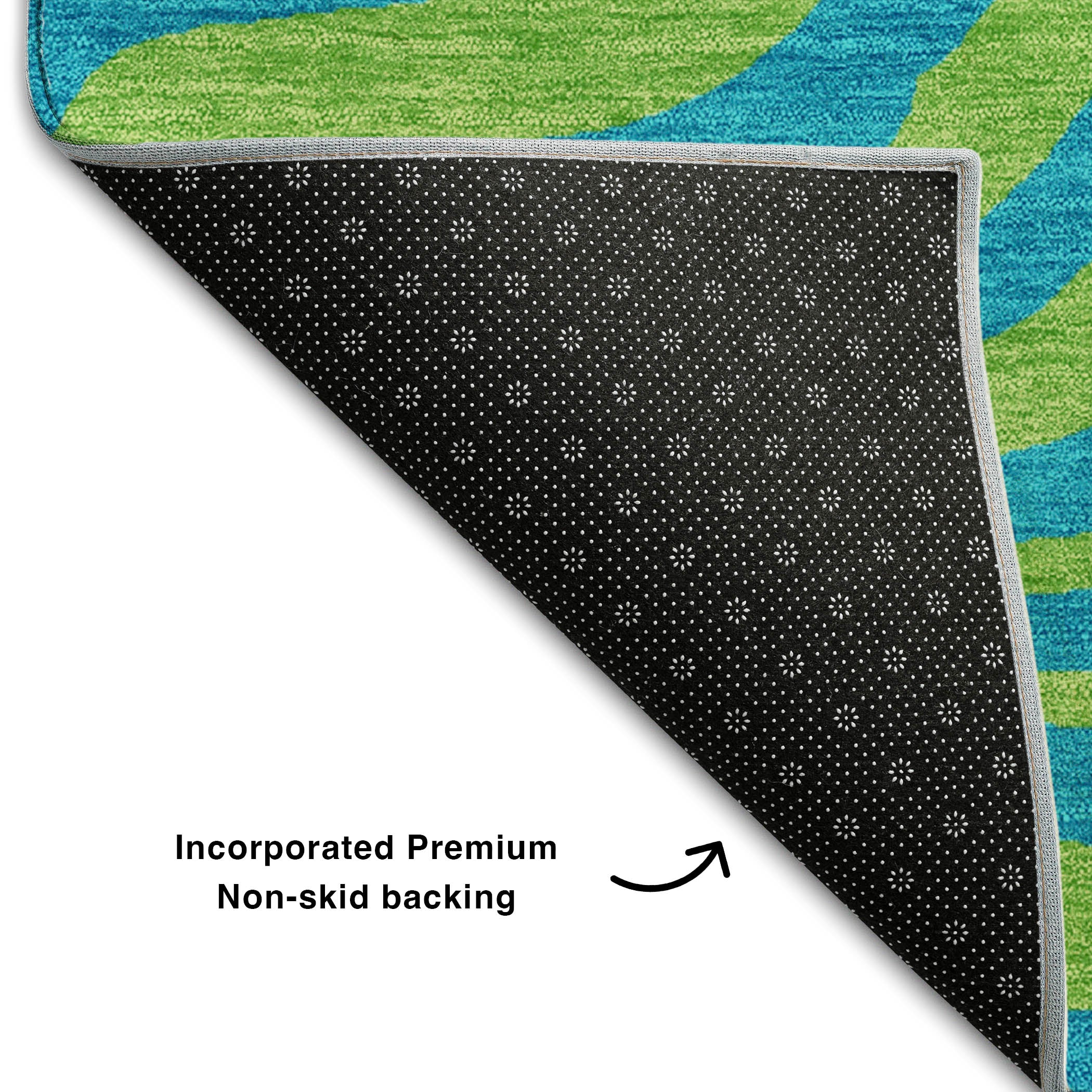 Reykjavik Machine Washable Transitional Teal Rug 1'8" x 2'6" #shape_Rectangle