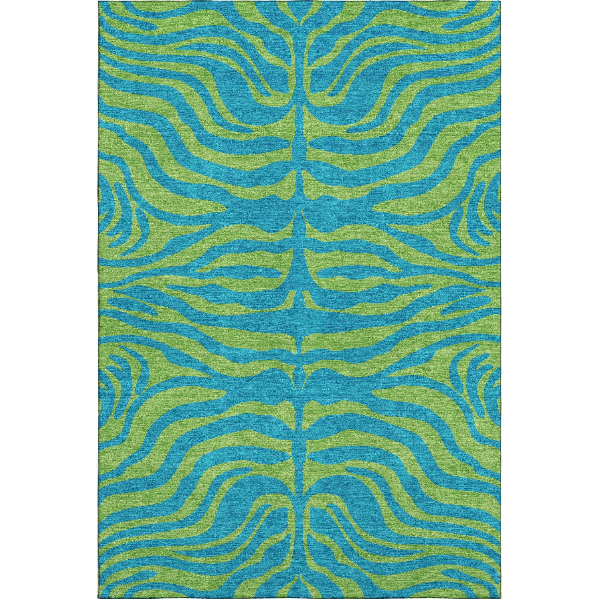 Reykjavik Machine Washable Transitional Teal Rug 2'6" x 3'10" #shape_Rectangle