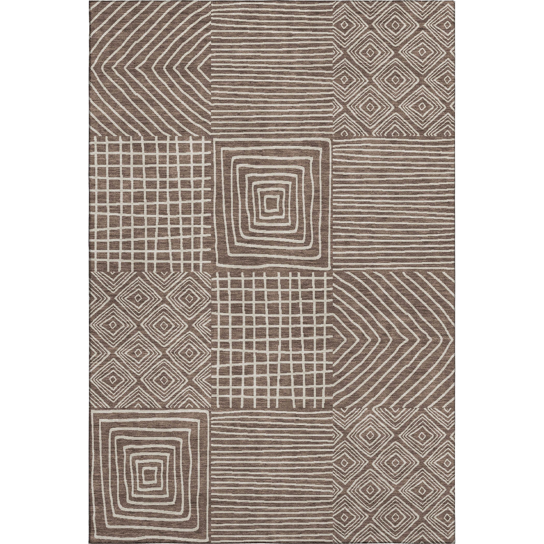 Santorini Machine Washable Transitional Brown Rug 2'6" x 3'10" #shape_Rectangle