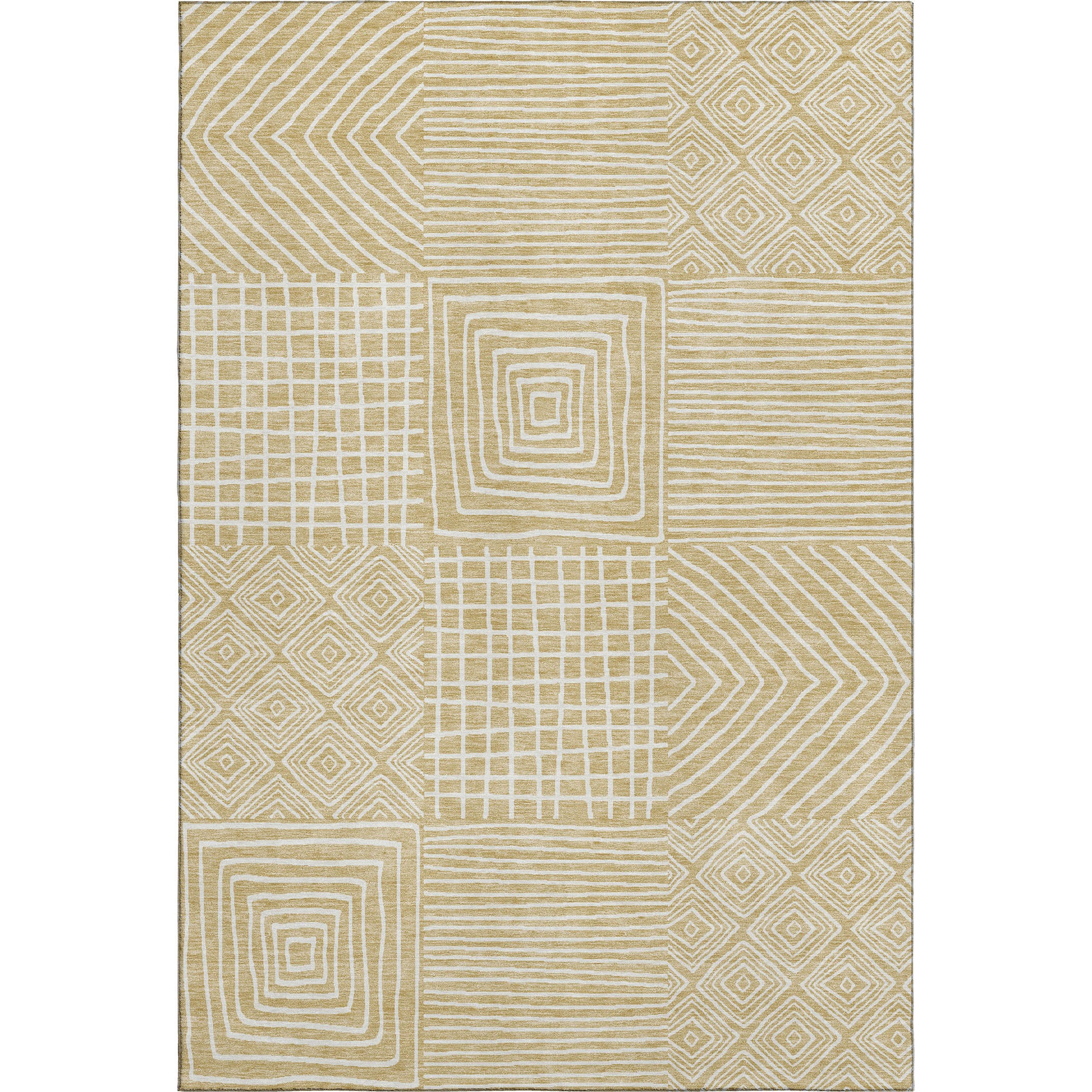 Santorini Machine Washable Transitional Wheat Gold Rug 2'6" x 3'10" #shape_Rectangle