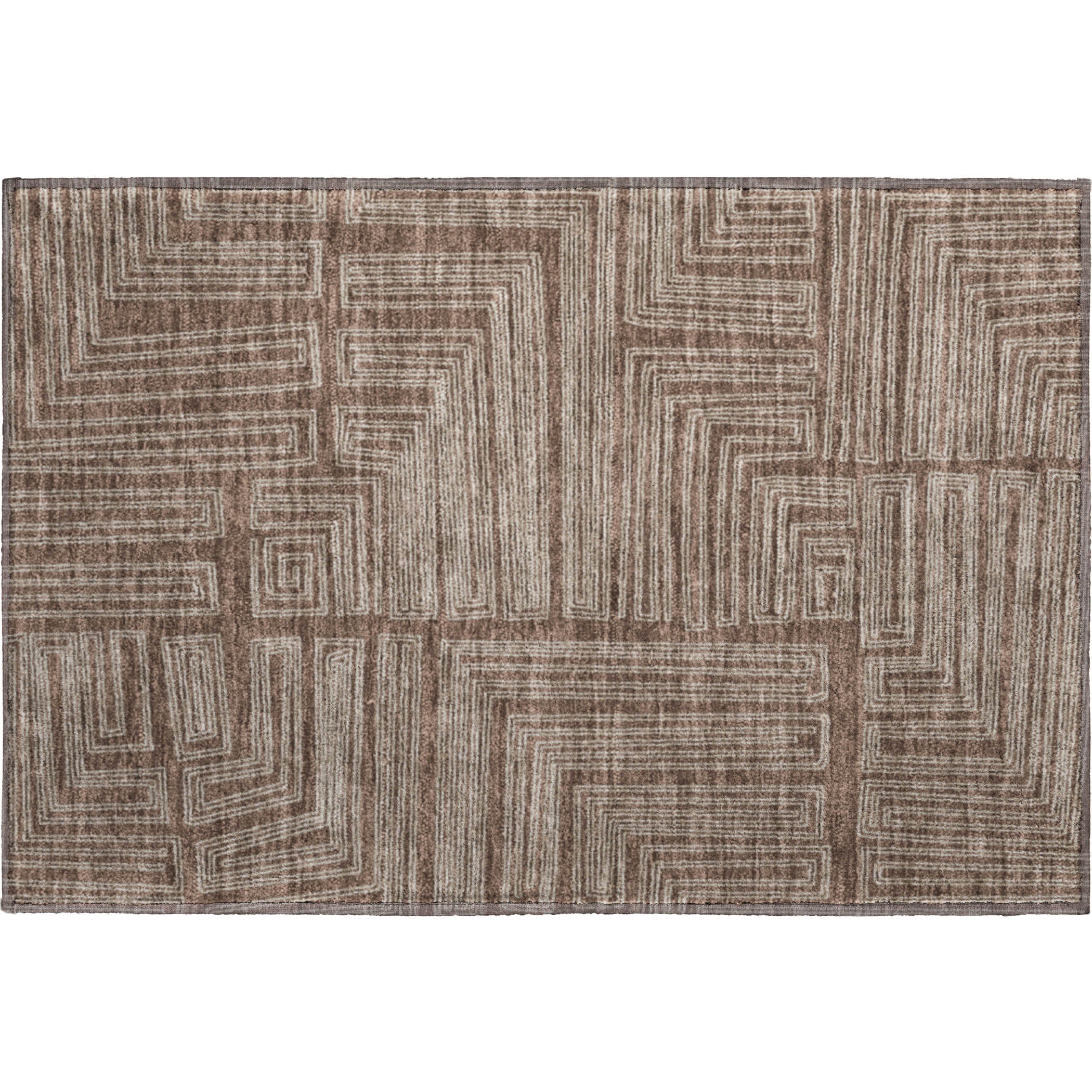 Vienna Machine Washable Transitional Brown Rug 1'8" x 2'6" #shape_Rectangle