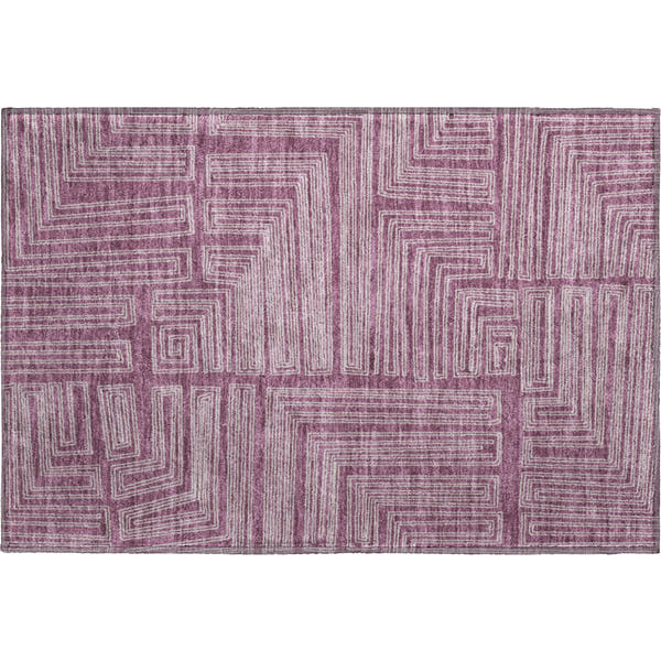 Vienna Machine Washable Transitional Eggplant Purple Rug 1'8" x 2'6"