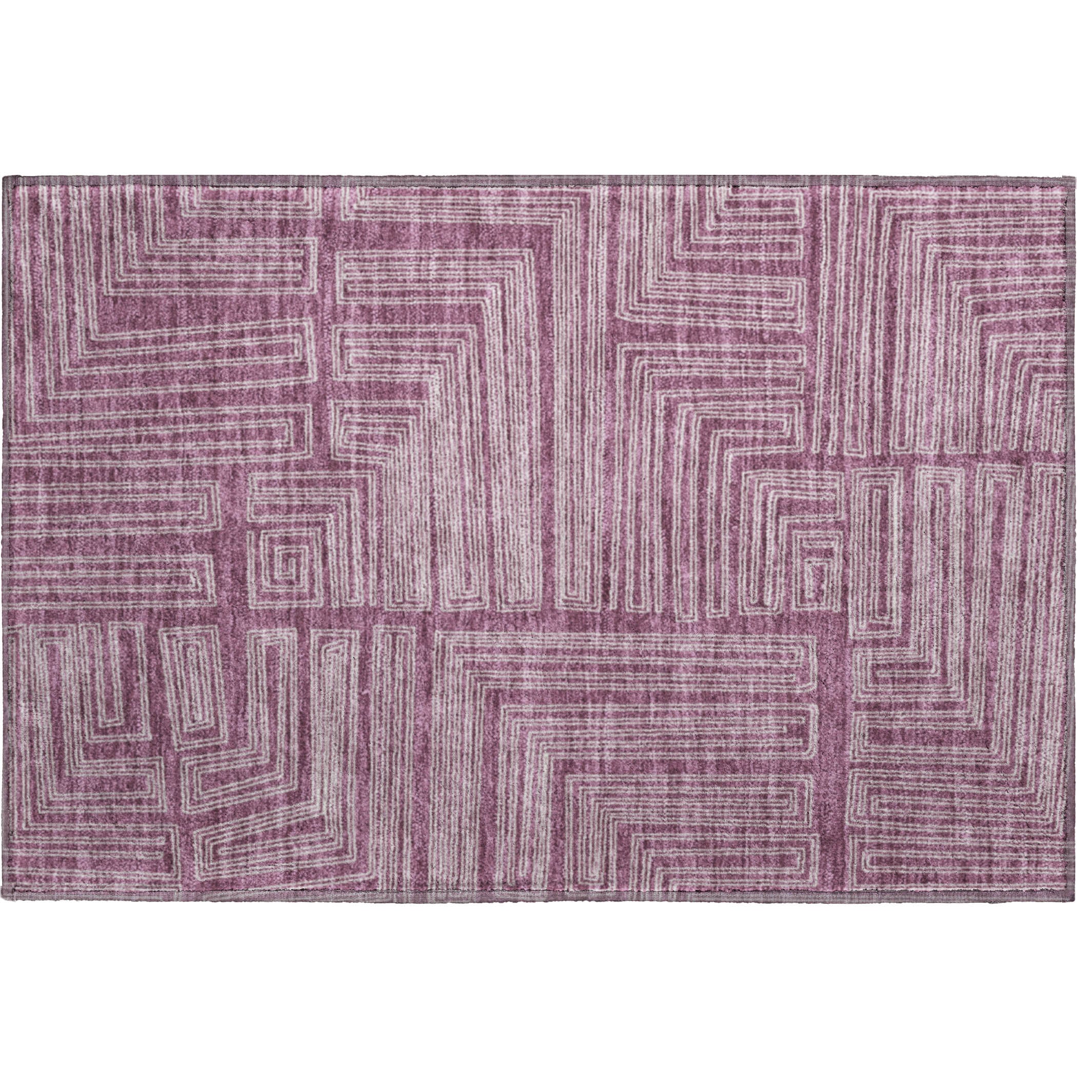 Vienna Machine Washable Transitional Eggplant Purple Rug 1'8" x 2'6" #shape_Rectangle