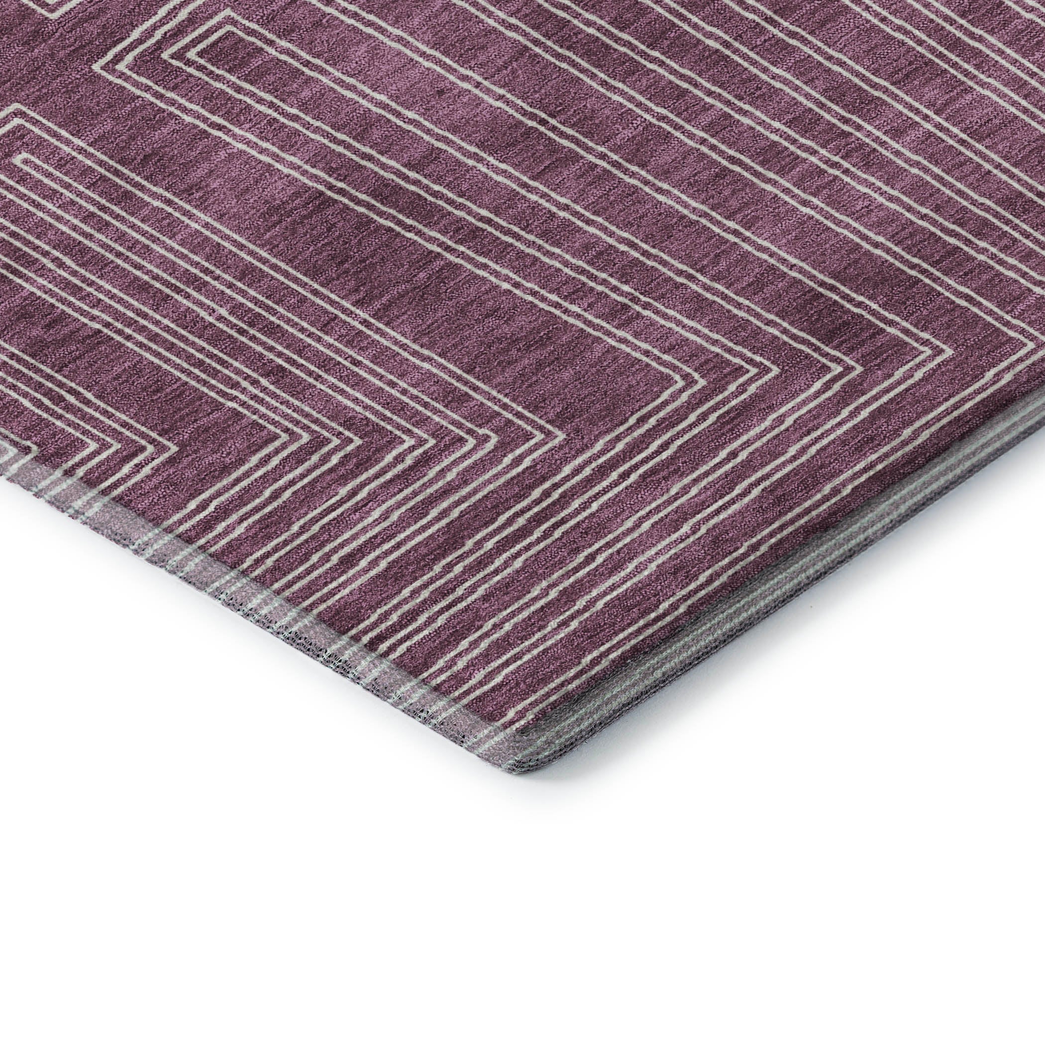 Vienna Machine Washable Transitional Eggplant Purple Rug 1'8" x 2'6" #shape_Rectangle