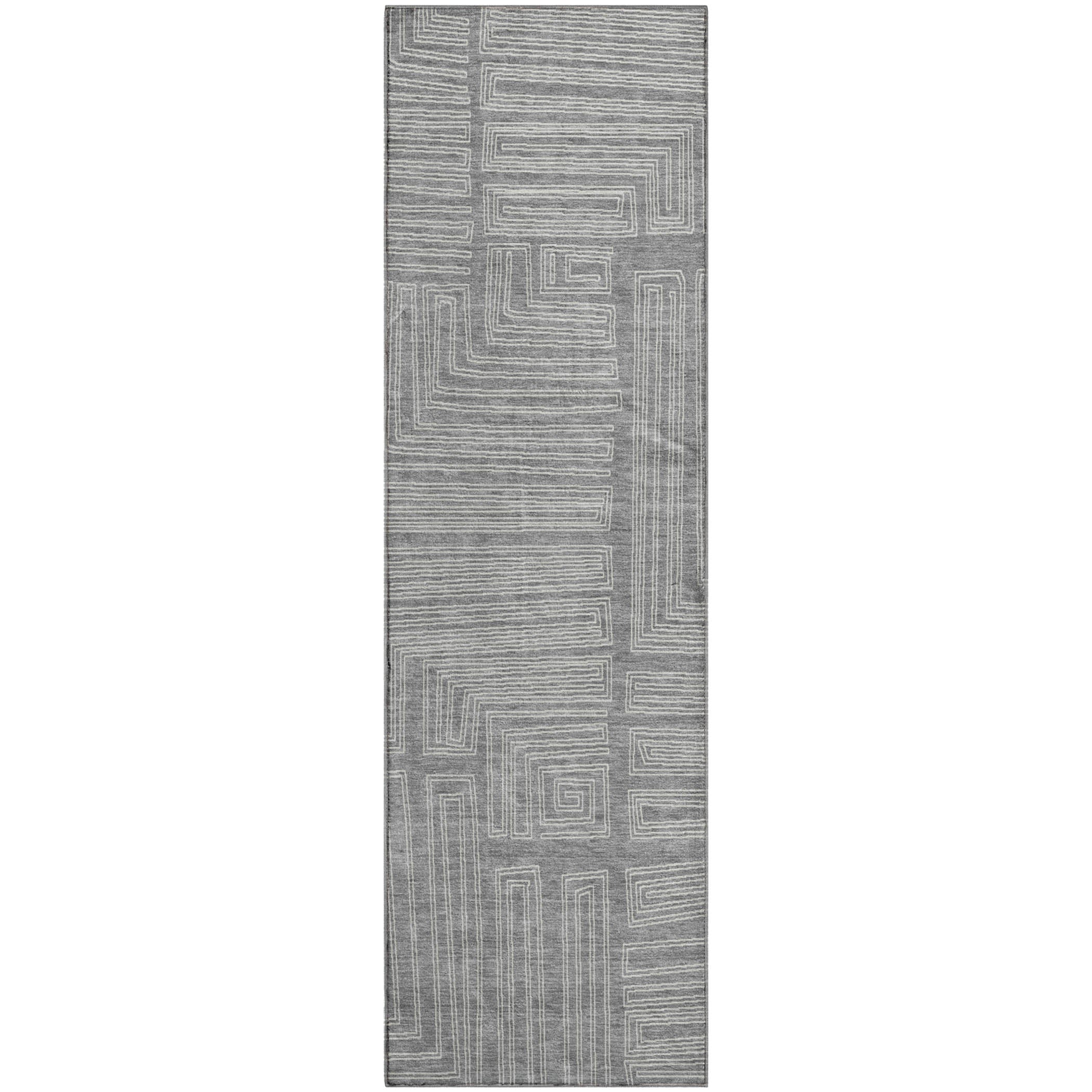 Vienna Machine Washable Transitional Gray Rug 2'3" x 7'6" #shape_Runner