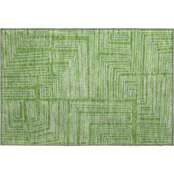 Vienna Machine Washable Transitional Green Rug 1'8" x 2'6"