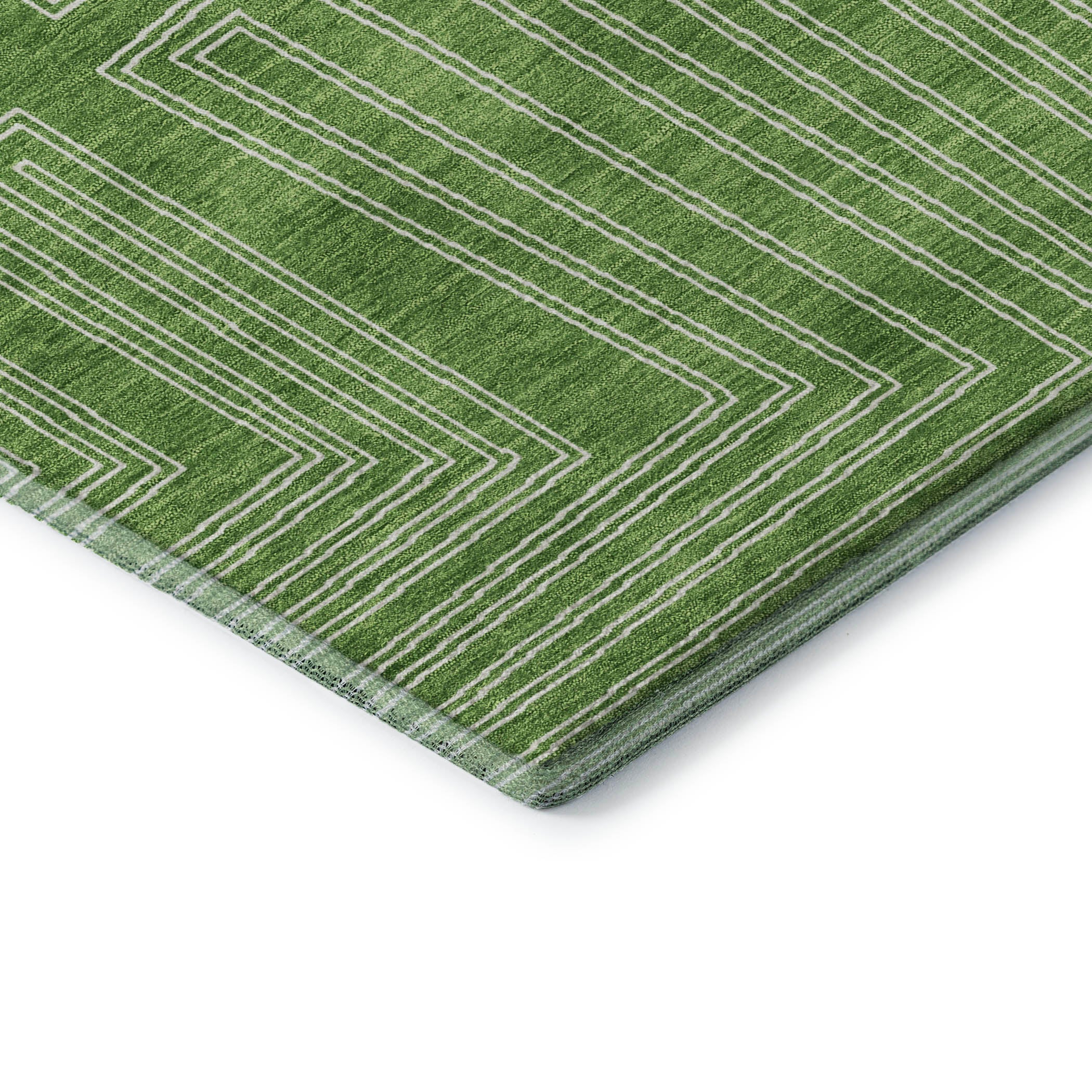 Vienna Machine Washable Transitional Green Rug 1'8" x 2'6" #shape_Rectangle