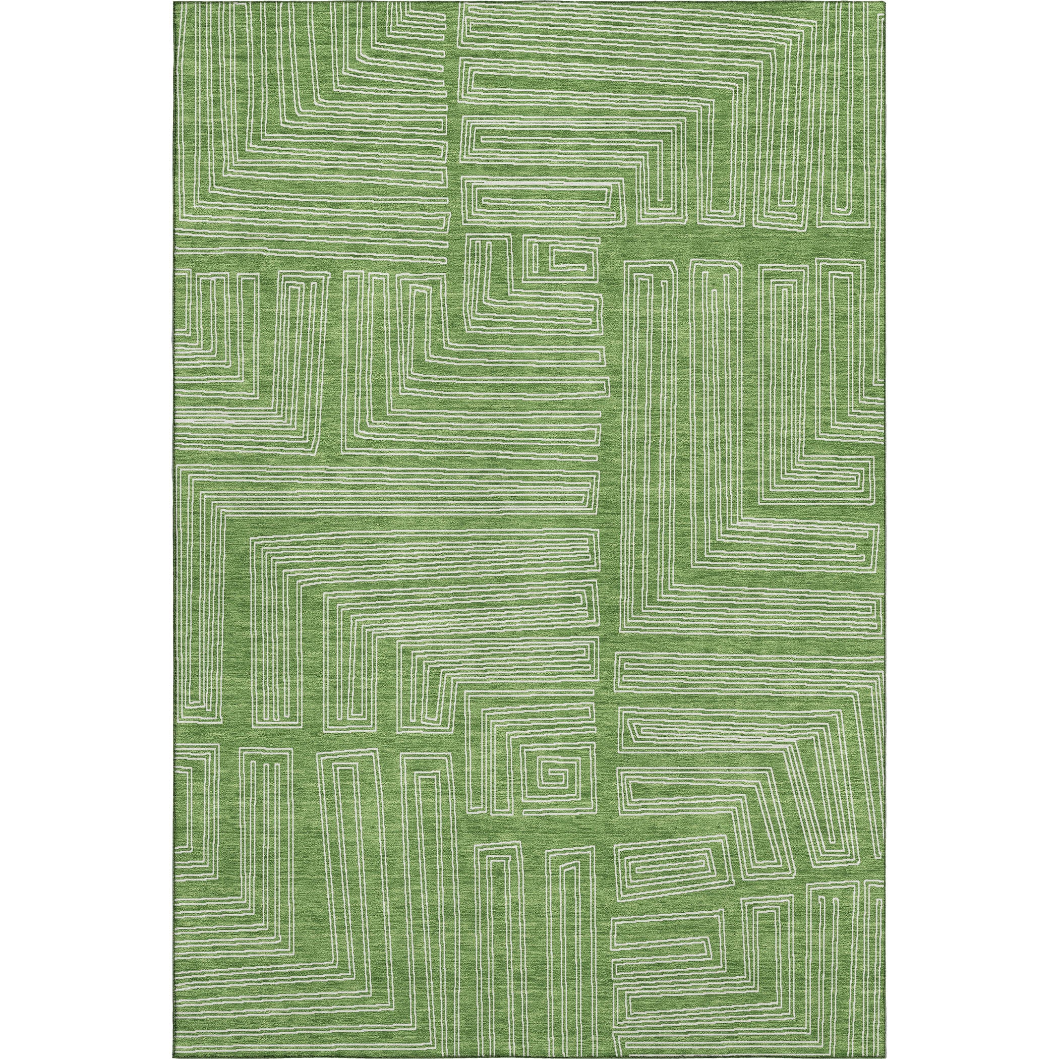 Vienna Machine Washable Transitional Green Rug 2'6" x 3'10" #shape_Rectangle