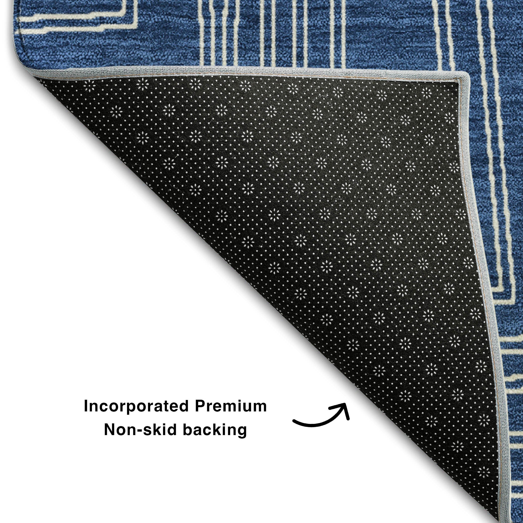 Vienna Machine Washable Transitional Navy Blue Rug 1'8" x 2'6" #shape_Rectangle