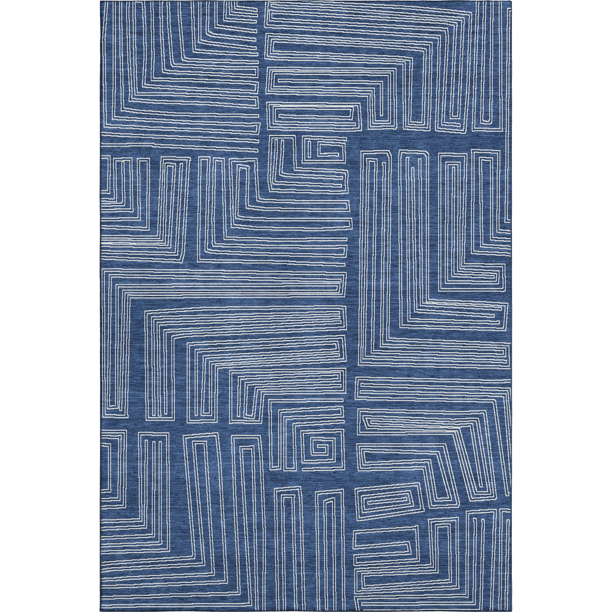 Vienna Machine Washable Transitional Navy Blue Rug 2'6" x 3'10" #shape_Rectangle