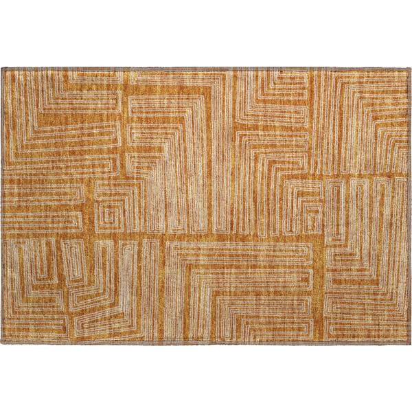 Vienna Machine Washable Transitional Paprika Orange Rug 1'8" x 2'6"