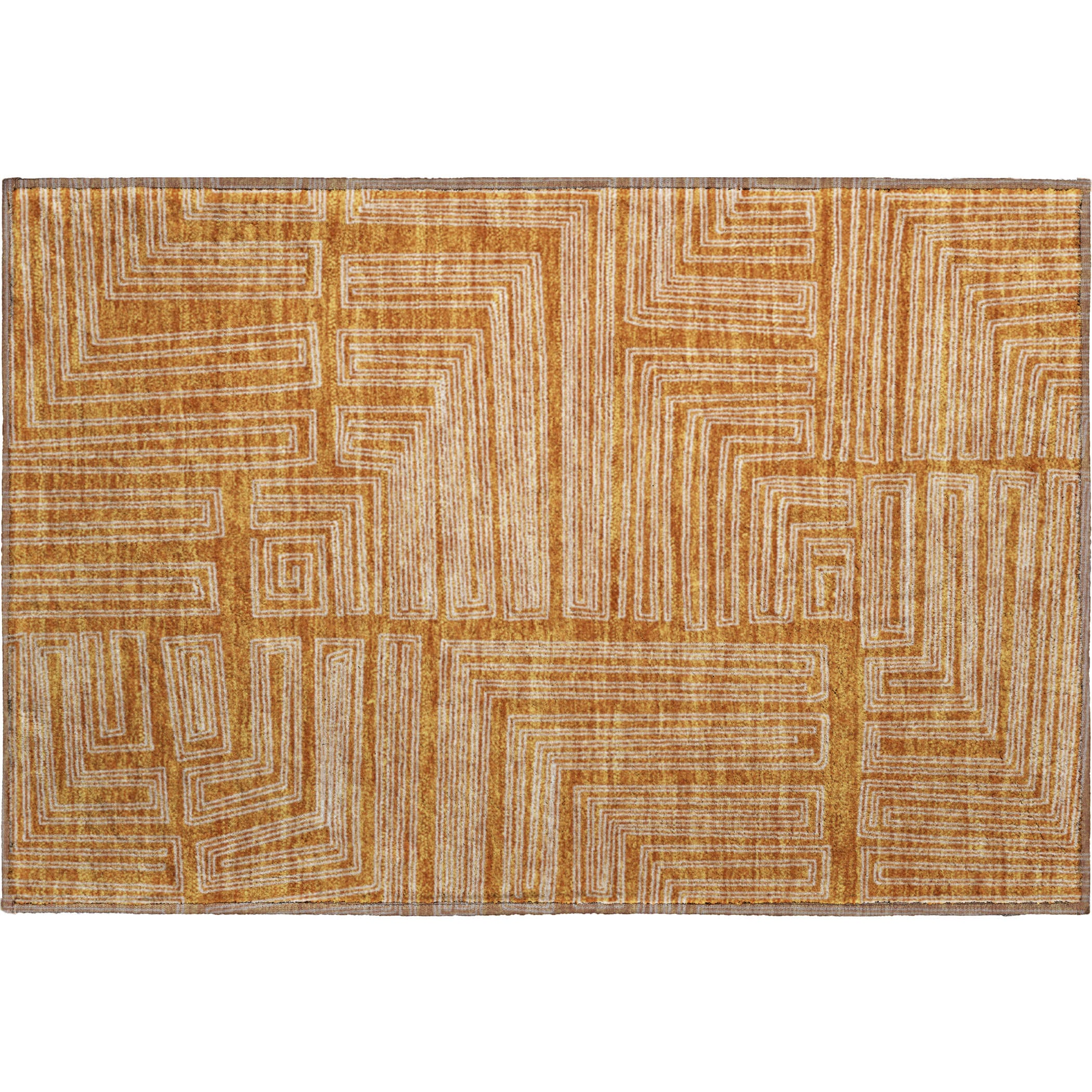Vienna Machine Washable Transitional Paprika Orange Rug 1'8" x 2'6" #shape_Rectangle