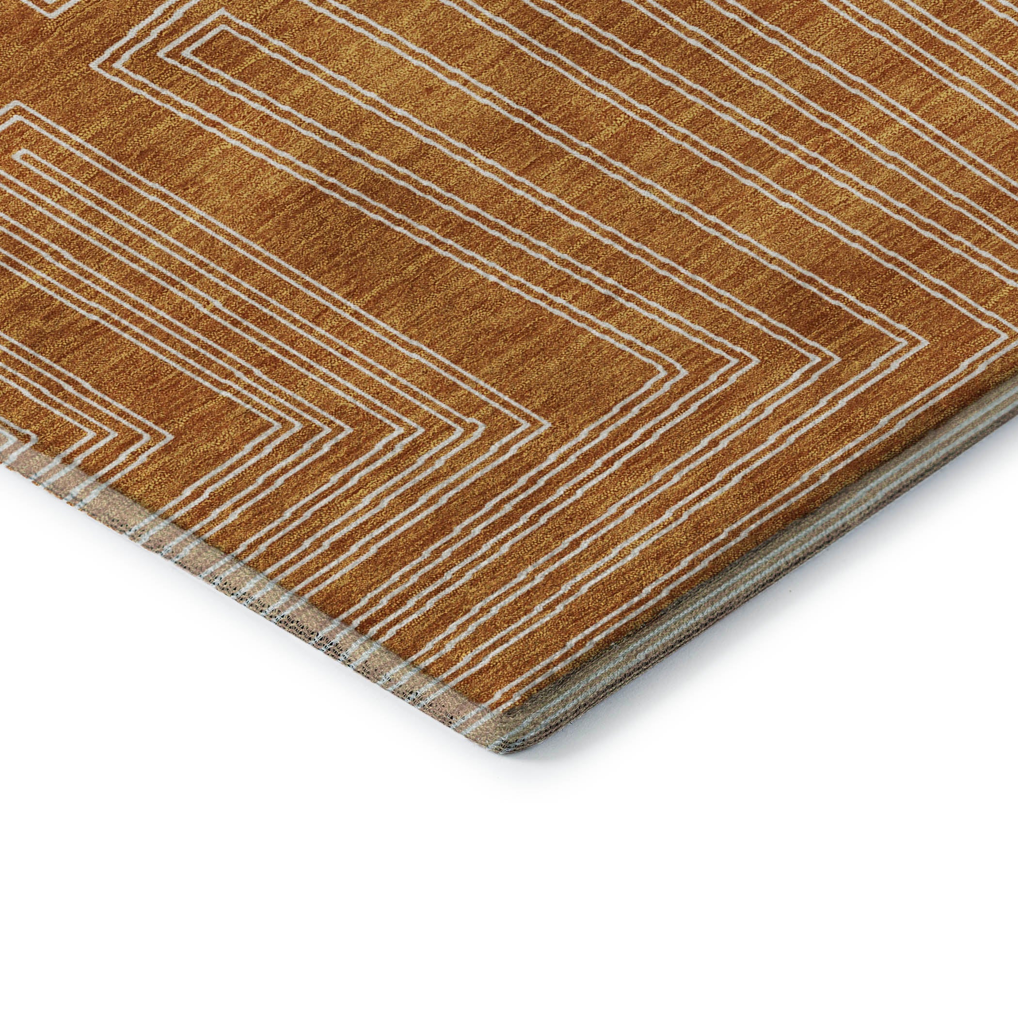 Vienna Machine Washable Transitional Paprika Orange Rug 1'8" x 2'6" #shape_Rectangle