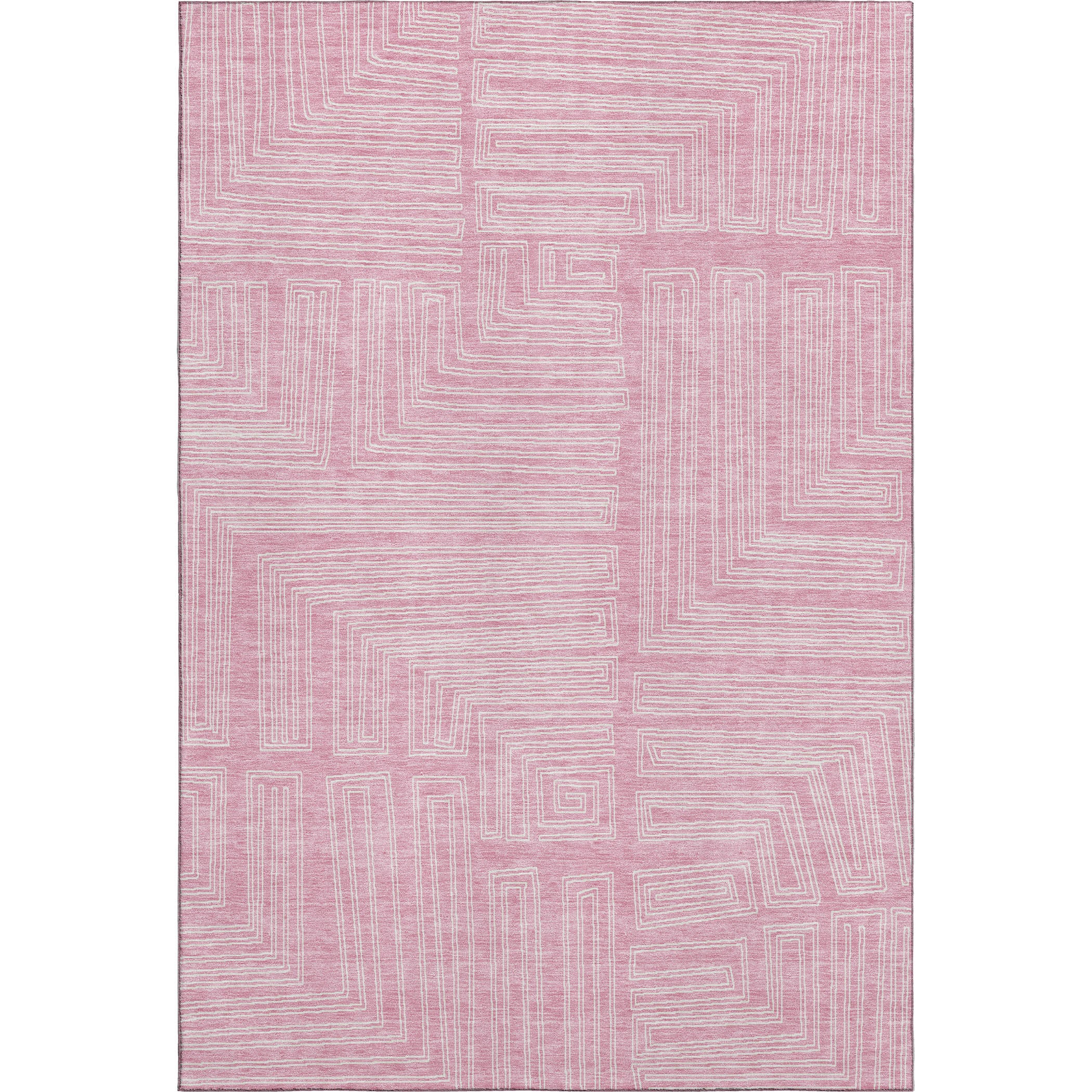 Vienna Machine Washable Transitional Pink Rug 2'6" x 3'10" #shape_Rectangle