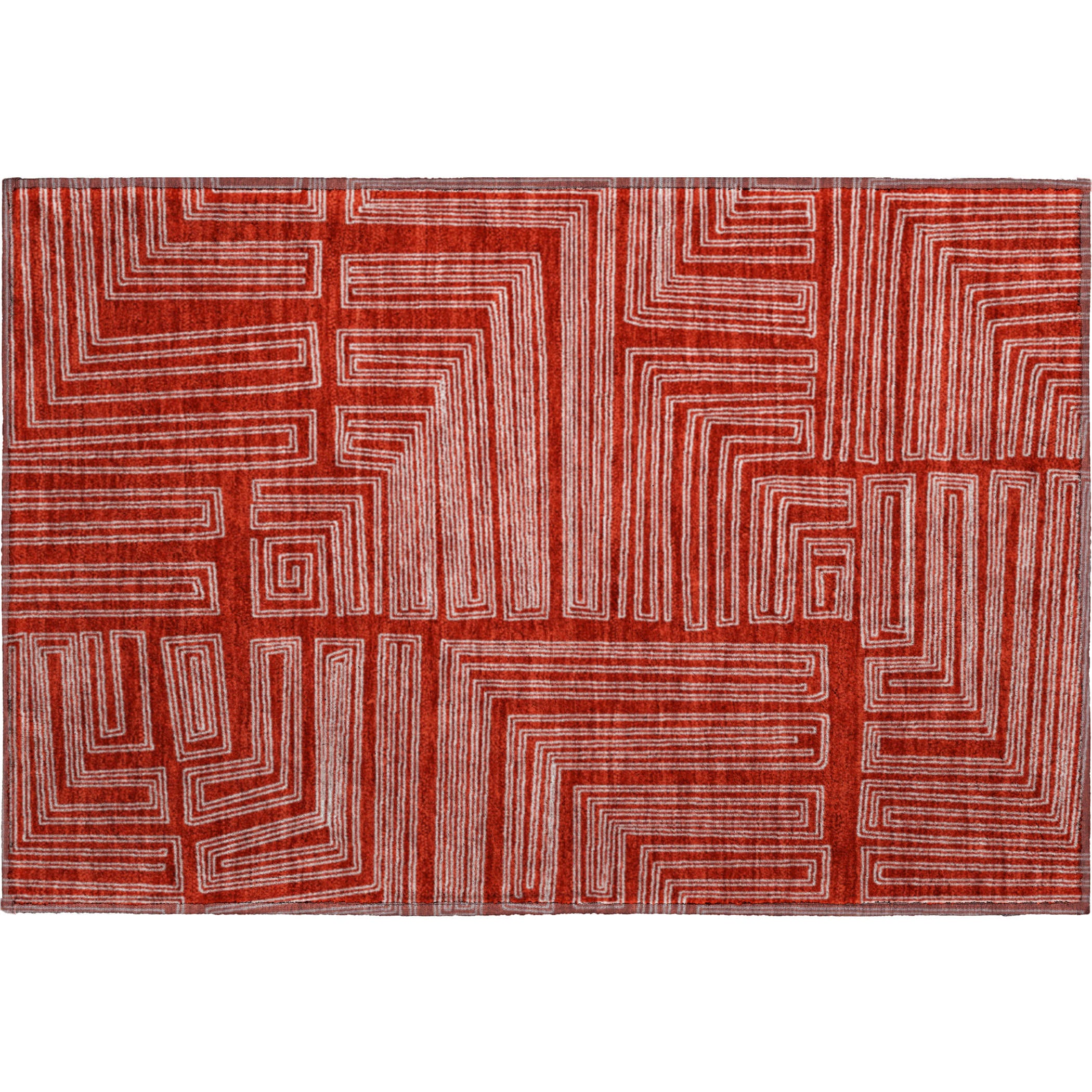 Vienna Machine Washable Transitional Red Rug 1'8" x 2'6" #shape_Rectangle