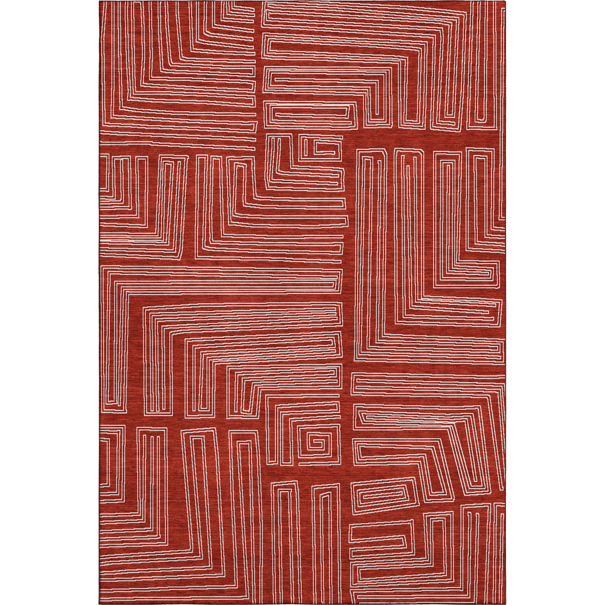 Vienna Machine Washable Transitional Red Rug 2'6" x 3'10" #shape_Rectangle