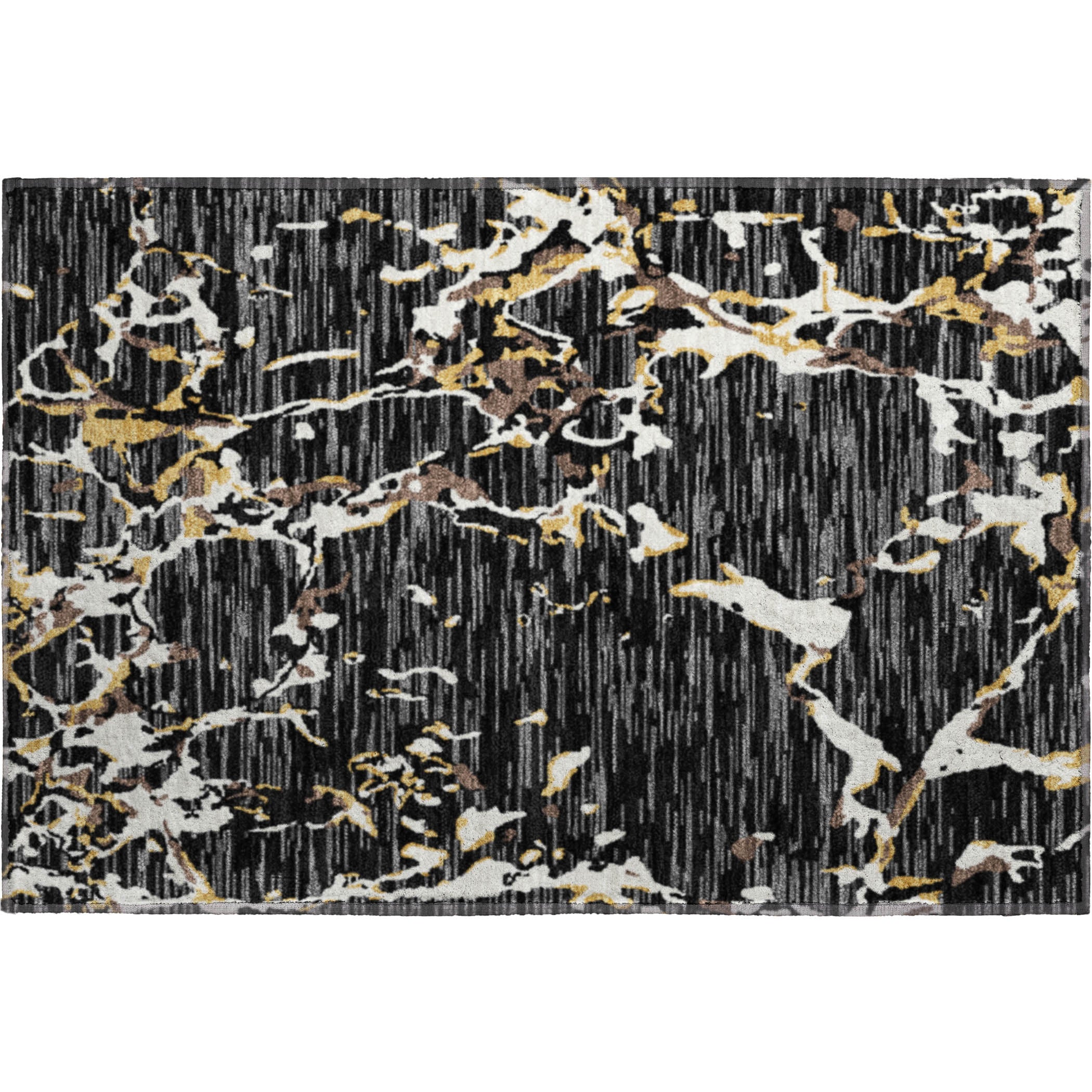 Baku Machine Washable Transitional Black Rug 1'8" x 2'6" #shape_Rectangle