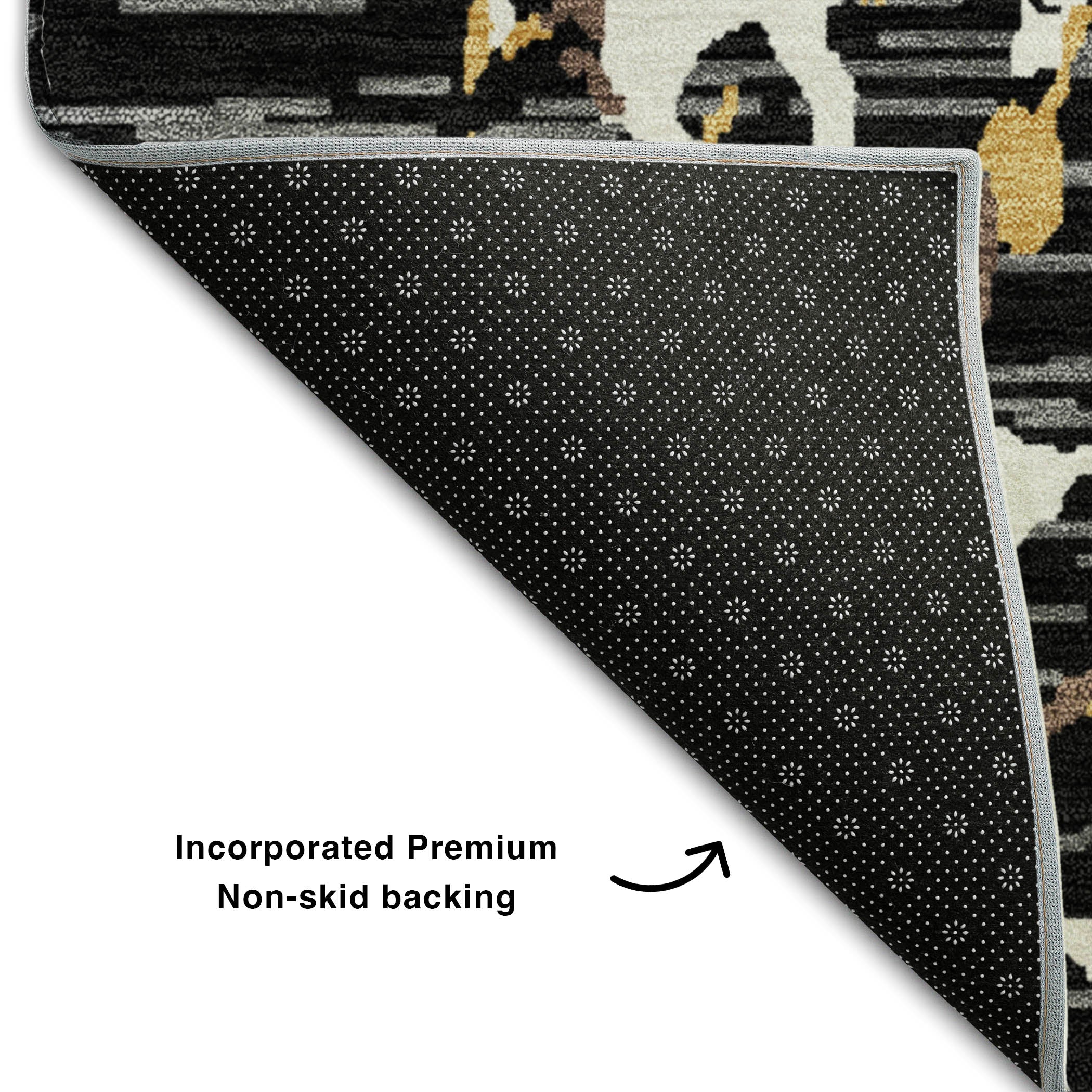 Baku Machine Washable Transitional Black Rug 1'8" x 2'6" #shape_Rectangle