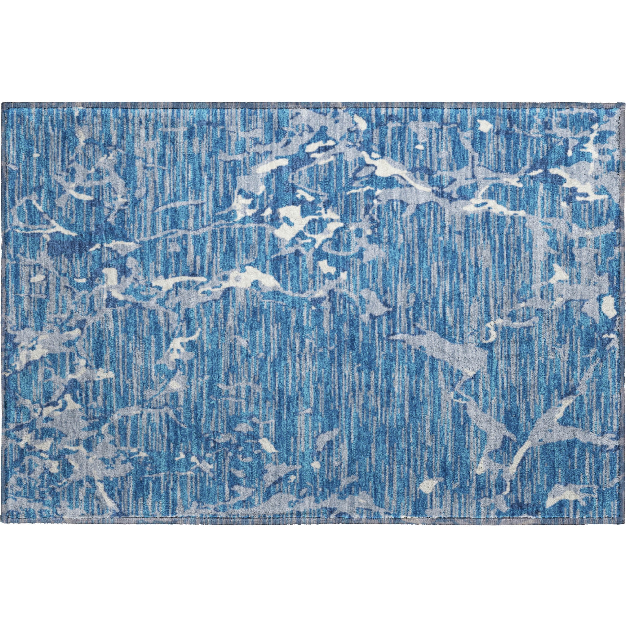 Baku Machine Washable Transitional Blue Rug 1'8" x 2'6" #shape_Rectangle
