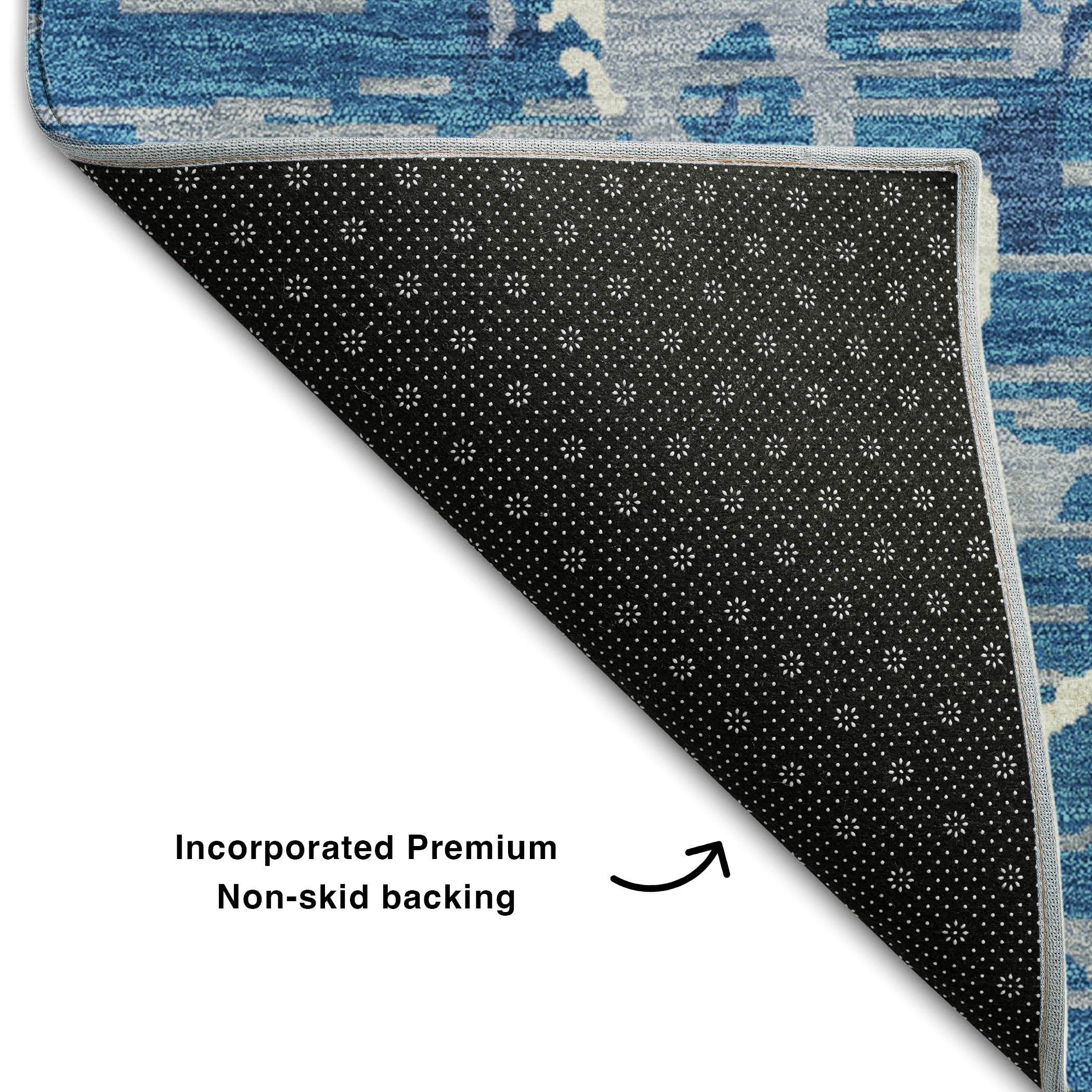 Baku Machine Washable Transitional Blue Rug 1'8" x 2'6" #shape_Rectangle