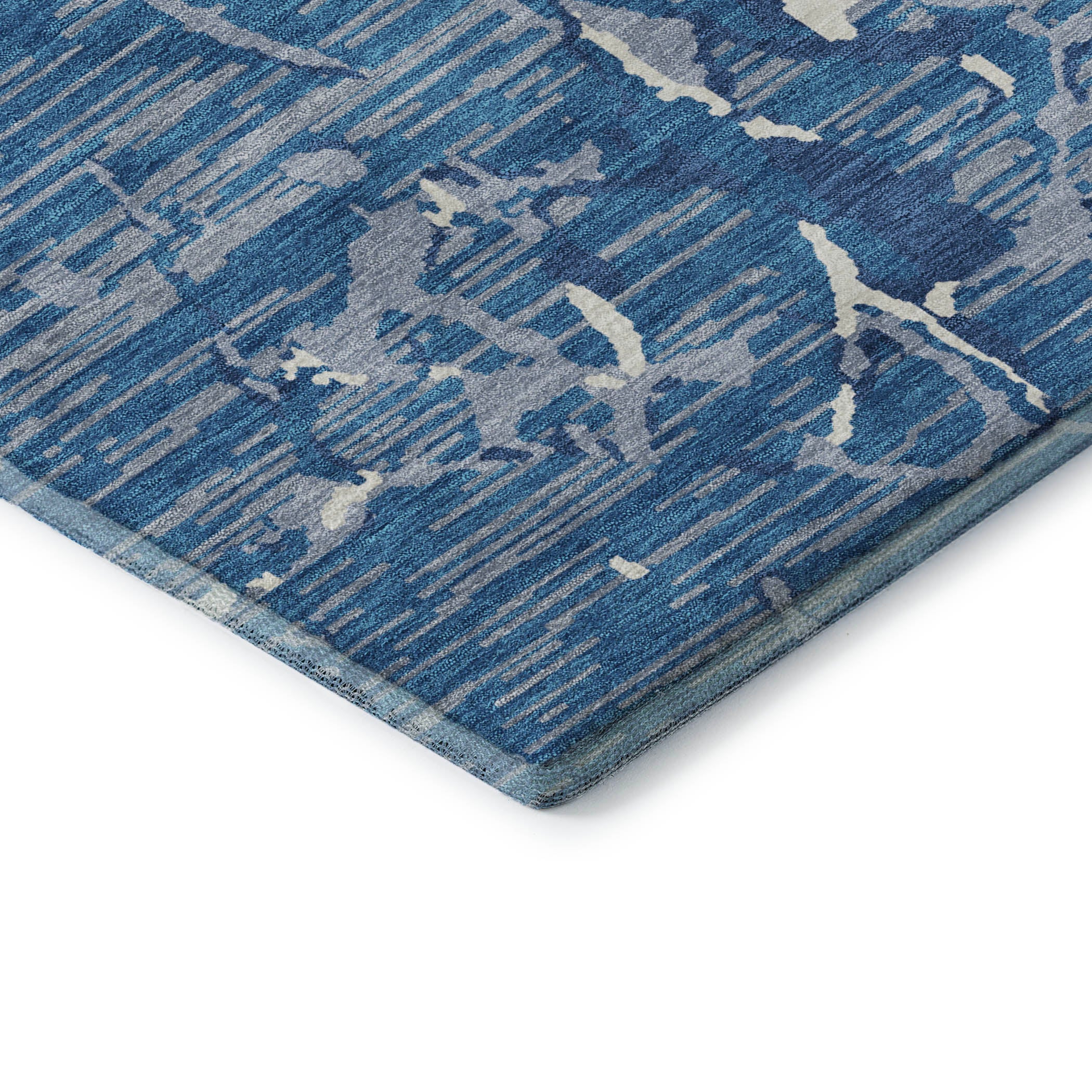 Baku Machine Washable Transitional Blue Rug 1'8" x 2'6" #shape_Rectangle
