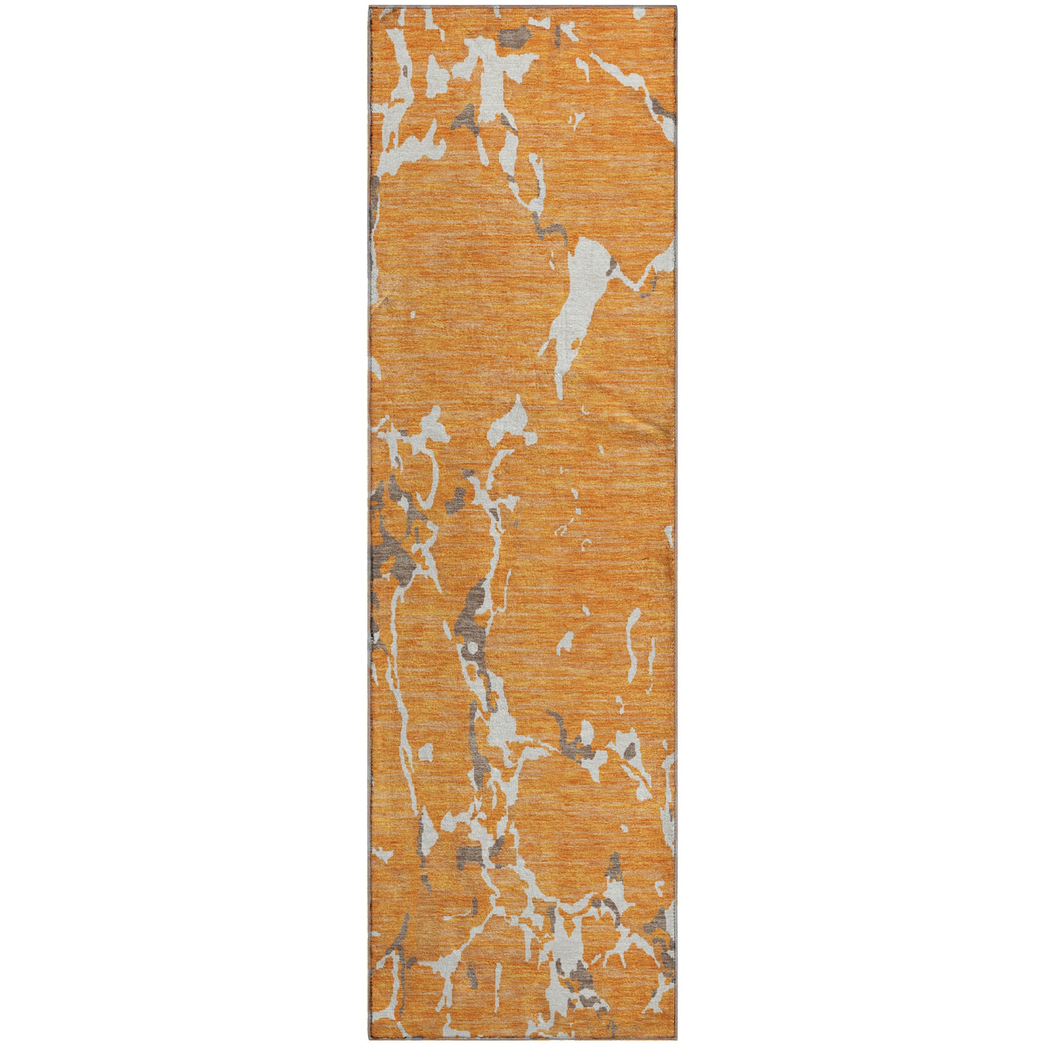 Baku Machine Washable Transitional Orange Rug 2'3" x 7'6" #shape_Runner