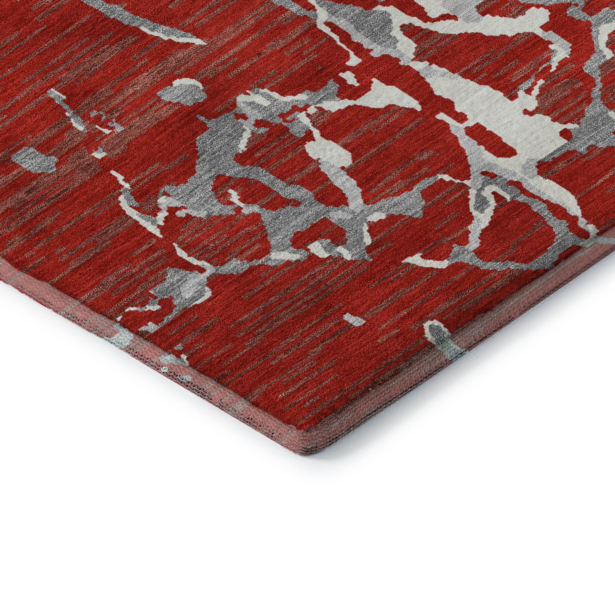 Baku Machine Washable Transitional Red Rug 1'8" x 2'6" #shape_Rectangle