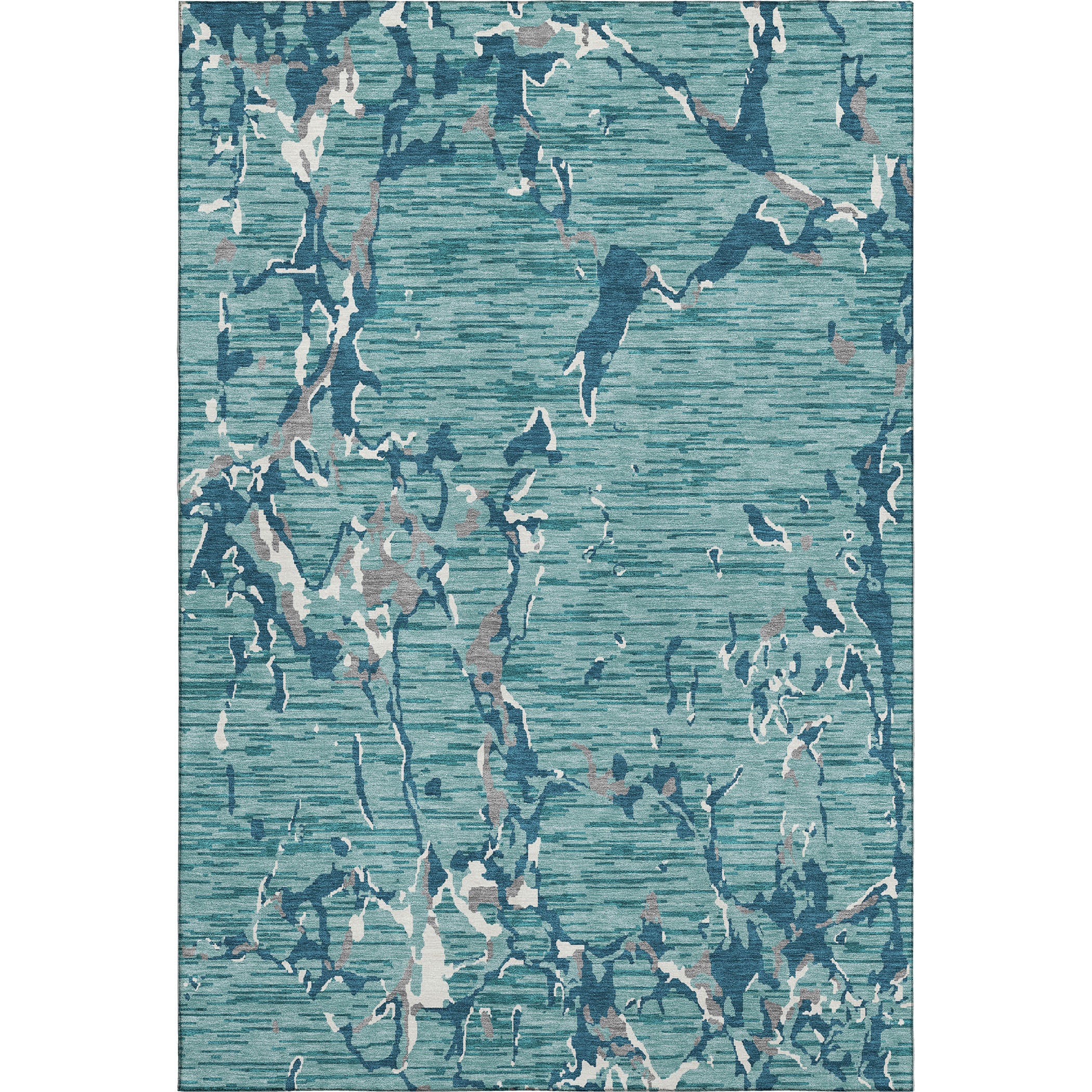 Baku Machine Washable Transitional Teal Rug 2'6" x 3'10" #shape_Rectangle