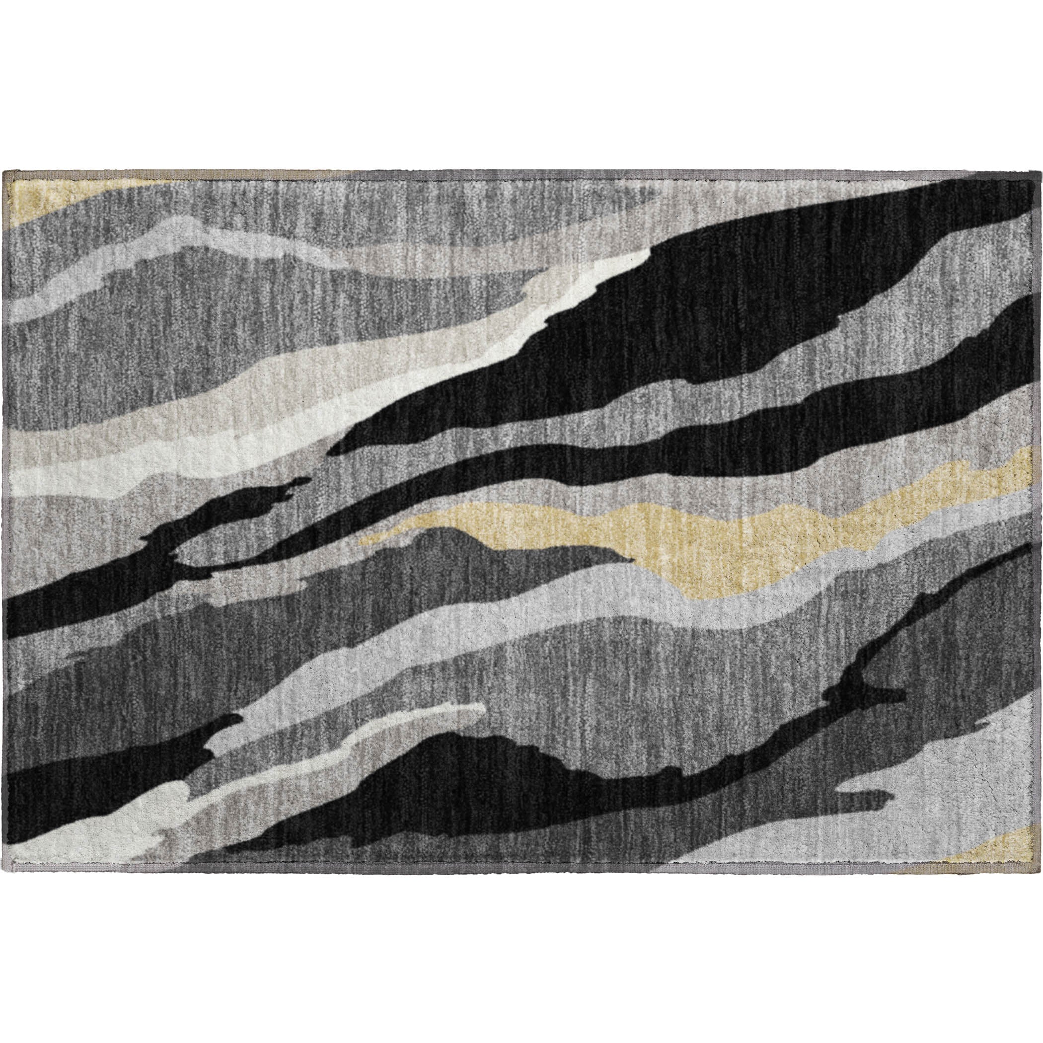 Baku Machine Washable Transitional Black Rug 1'8" x 2'6" #shape_Rectangle