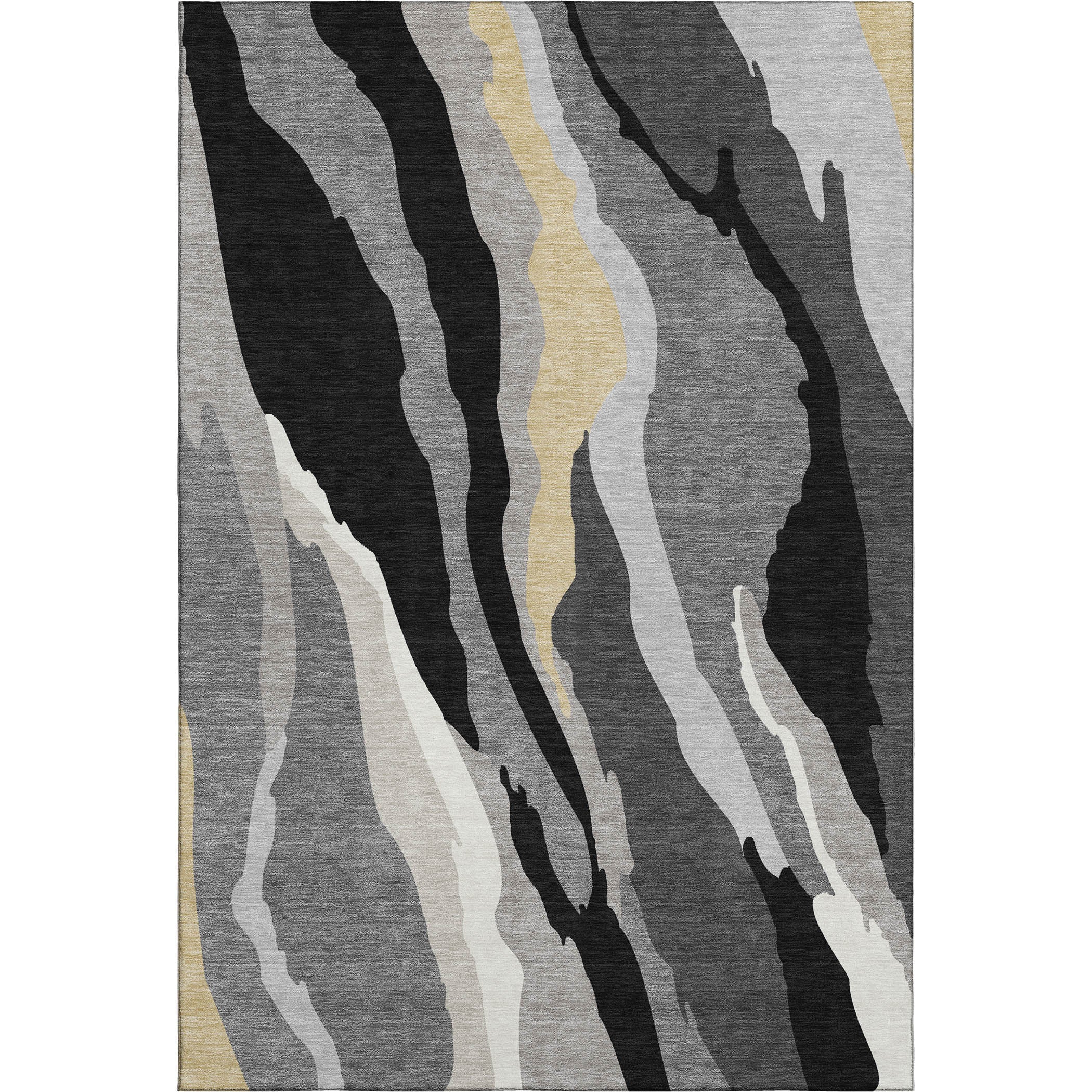 Baku Machine Washable Transitional Black Rug 2'6" x 3'10" #shape_Rectangle