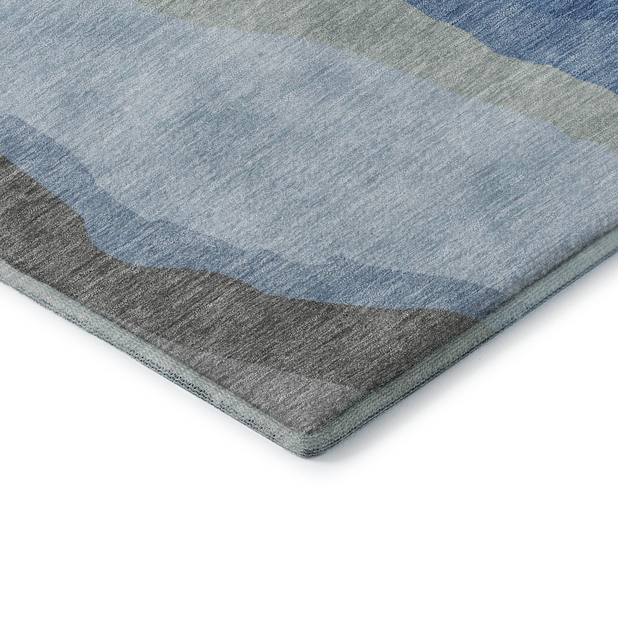 Baku Machine Washable Transitional Blue Rug 1'8" x 2'6" #shape_Rectangle