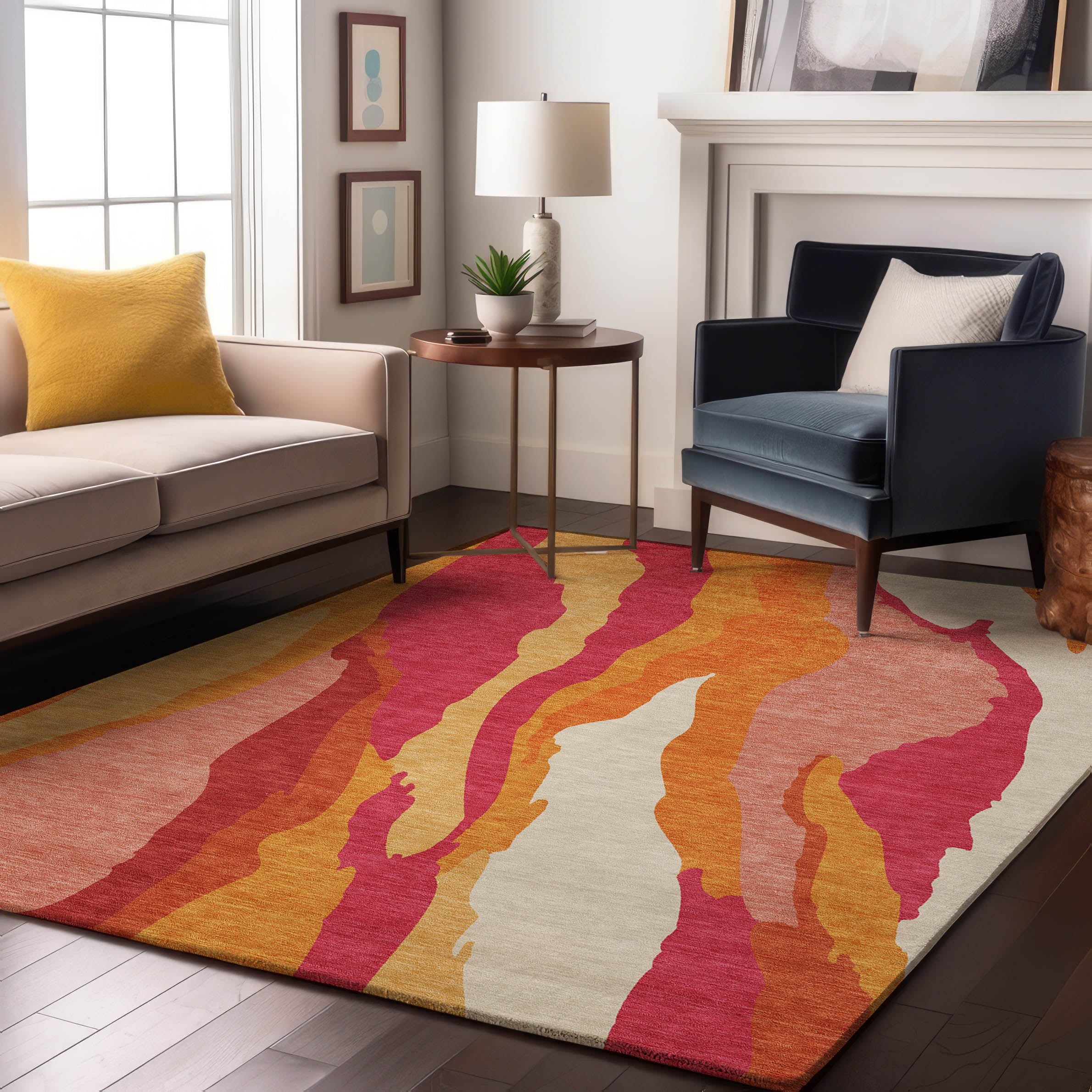 Baku Machine Washable Transitional Blush Pink Rug 2'6" x 3'10" #shape_Rectangle