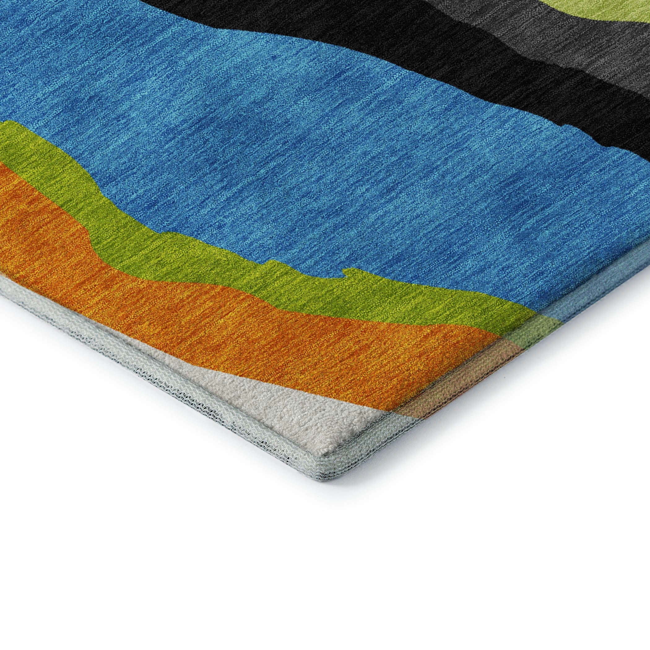 Baku Machine Washable Transitional Denim Blue Rug 1'8" x 2'6" #shape_Rectangle